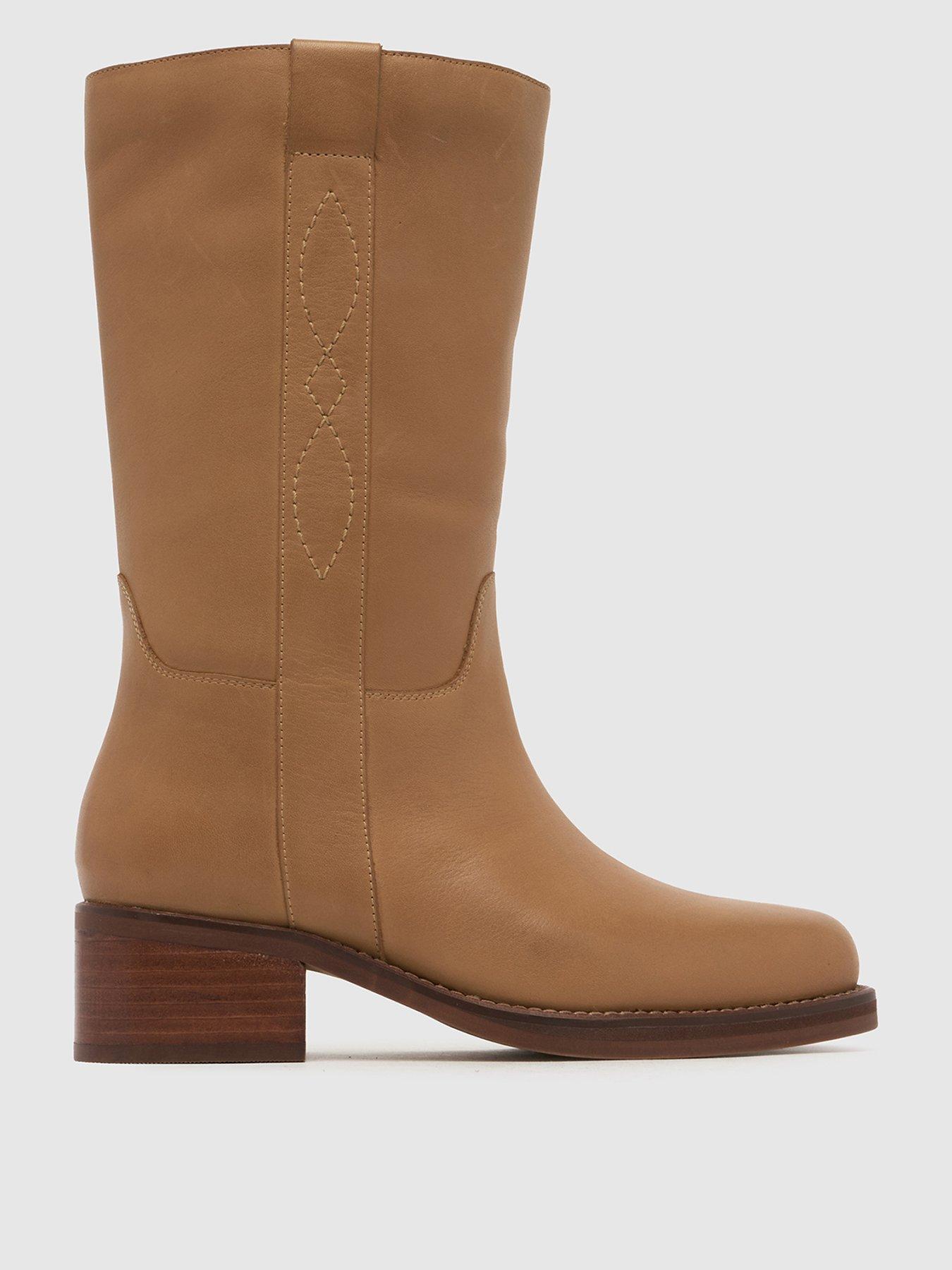 Schuh Delany Leather Pull On Calf Boot - Tan