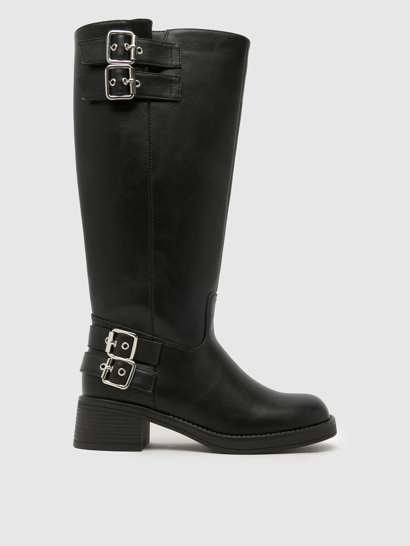 Schuh Disk Buckle Biker Boot - Black