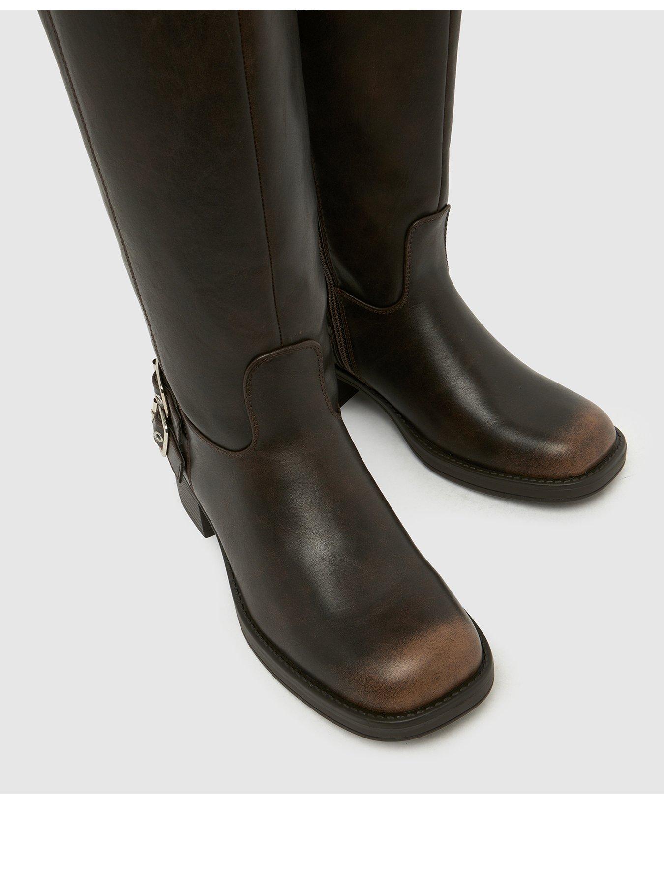 Image 3 of 4 of Schuh Disk Buckle Biker Boot - Brown Pu