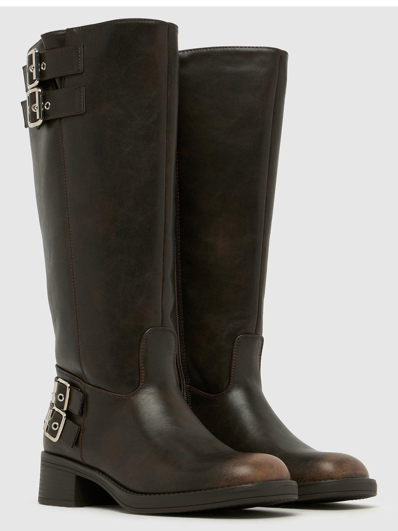 Image 4 of 4 of Schuh Disk Buckle Biker Boot - Brown Pu