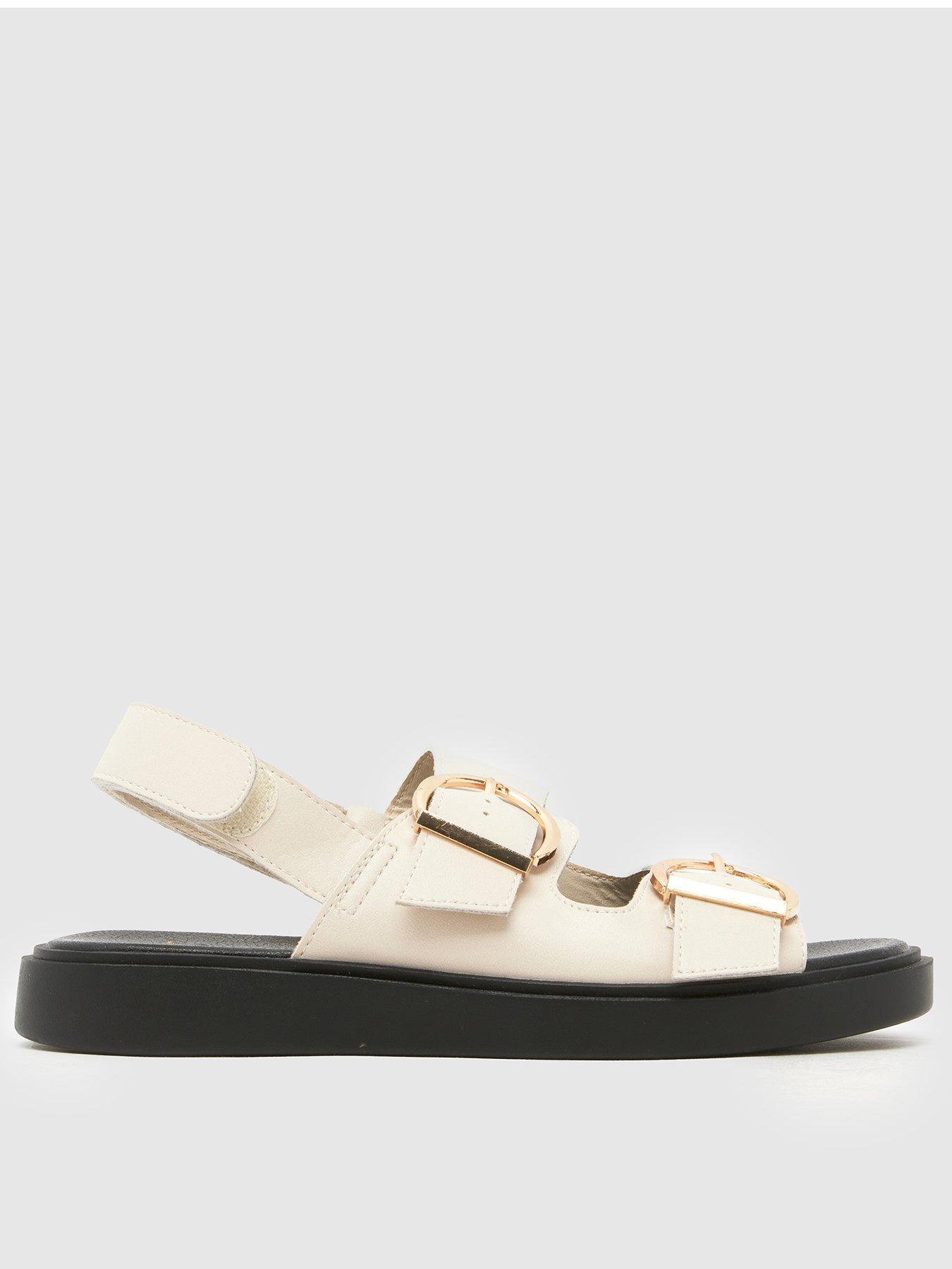 Image 1 of 4 of Schuh Wide Fit Tenerife Buckle Sandal - Off White