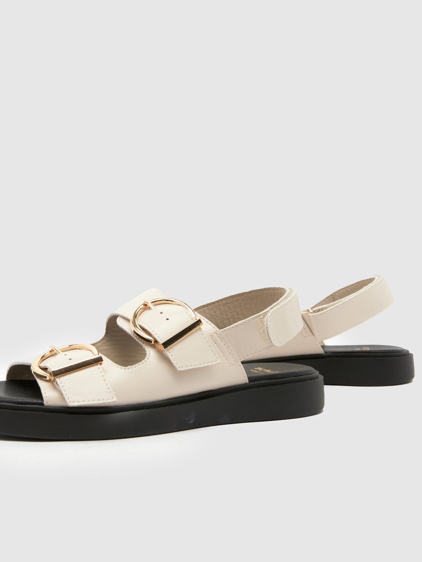 Image 4 of 4 of Schuh Wide Fit Tenerife Buckle Sandal - Off White