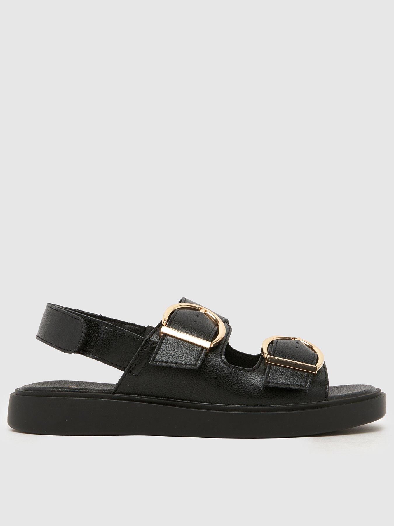 Schuh Wide Fit Tenerife Buckle Sandal - Black