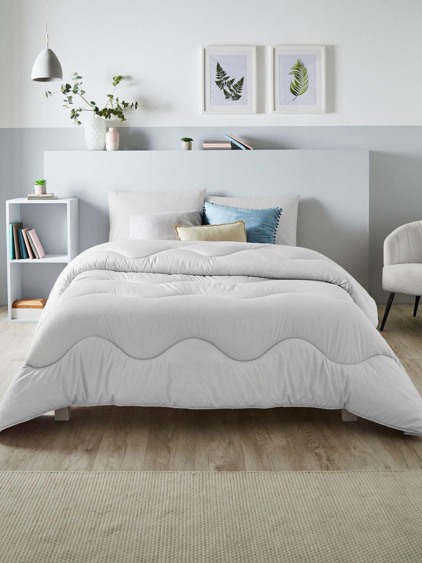 Night Lark Linen Coverless Duvet Cloud Grey Summer 4.5 Tog includes Pillowcases