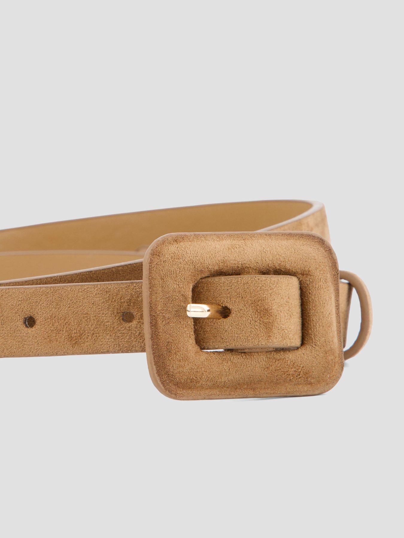 Image 3 of 5 of The Very Collection Covered Buckle Belt - Beige