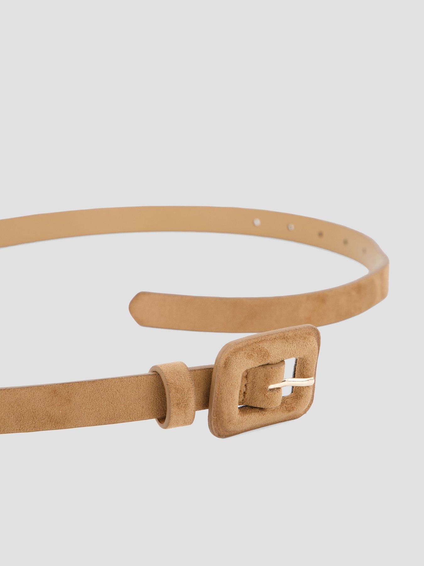 Image 4 of 5 of The Very Collection Covered Buckle Belt - Beige