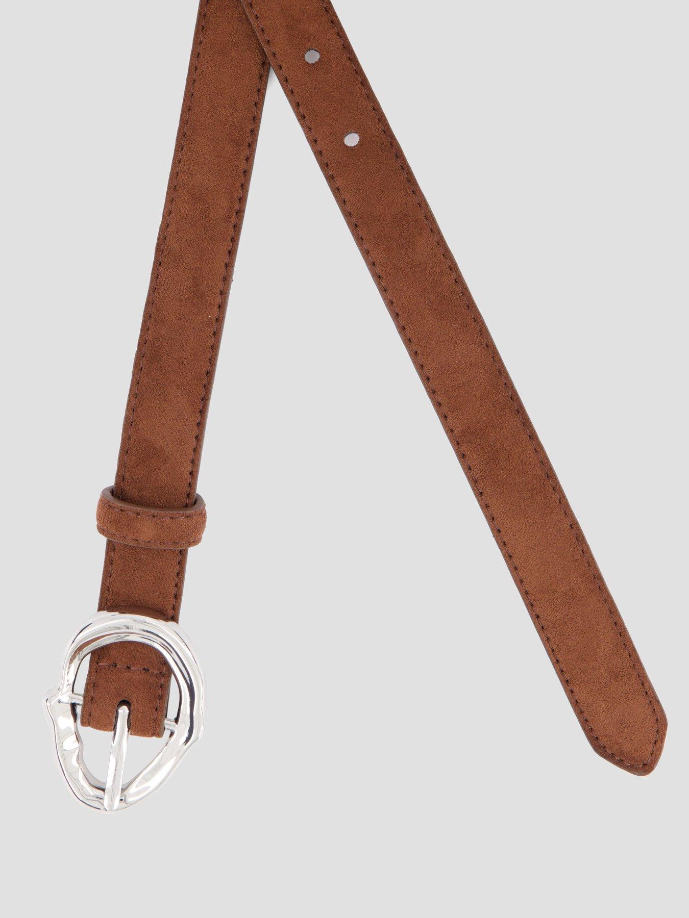 Image 5 of 5 of The Very Collection Oval Hammered Buckle Belt - Brown