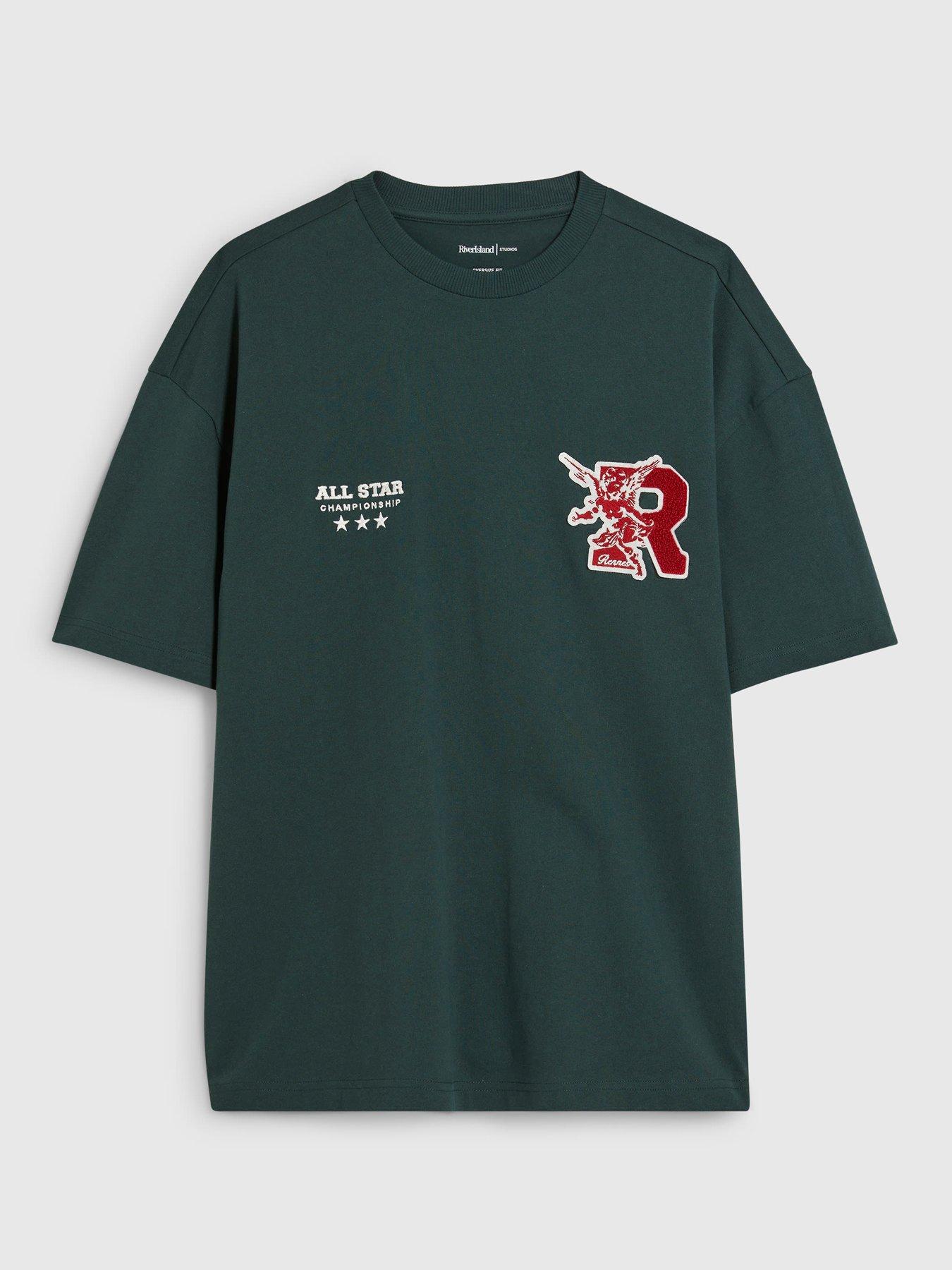 Image 5 of 6 of River Island Badge Graphic T-Shirt - Green