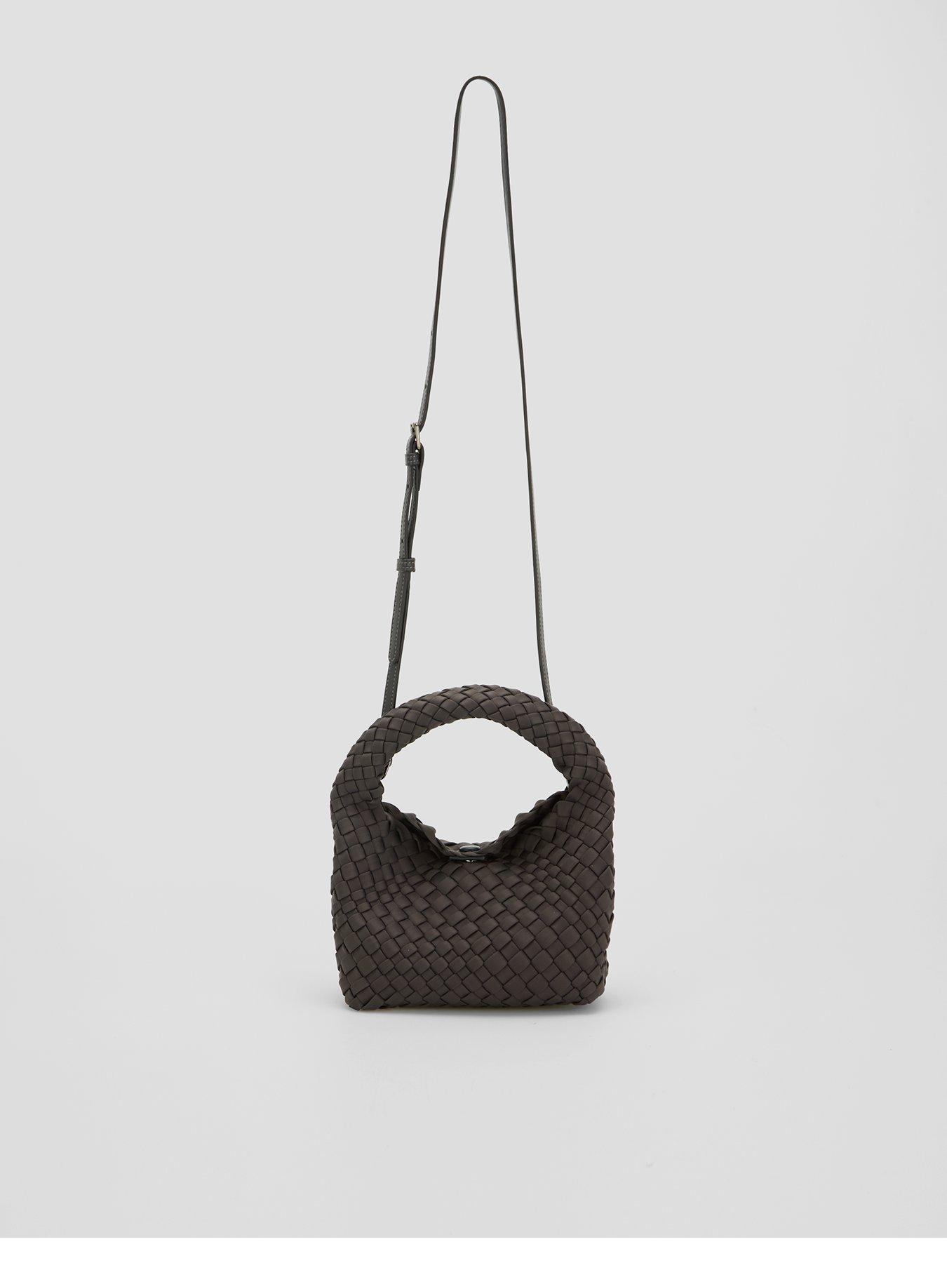 Image 1 of 6 of The Very Collection Mini Woven Top Handle Bag - Grey