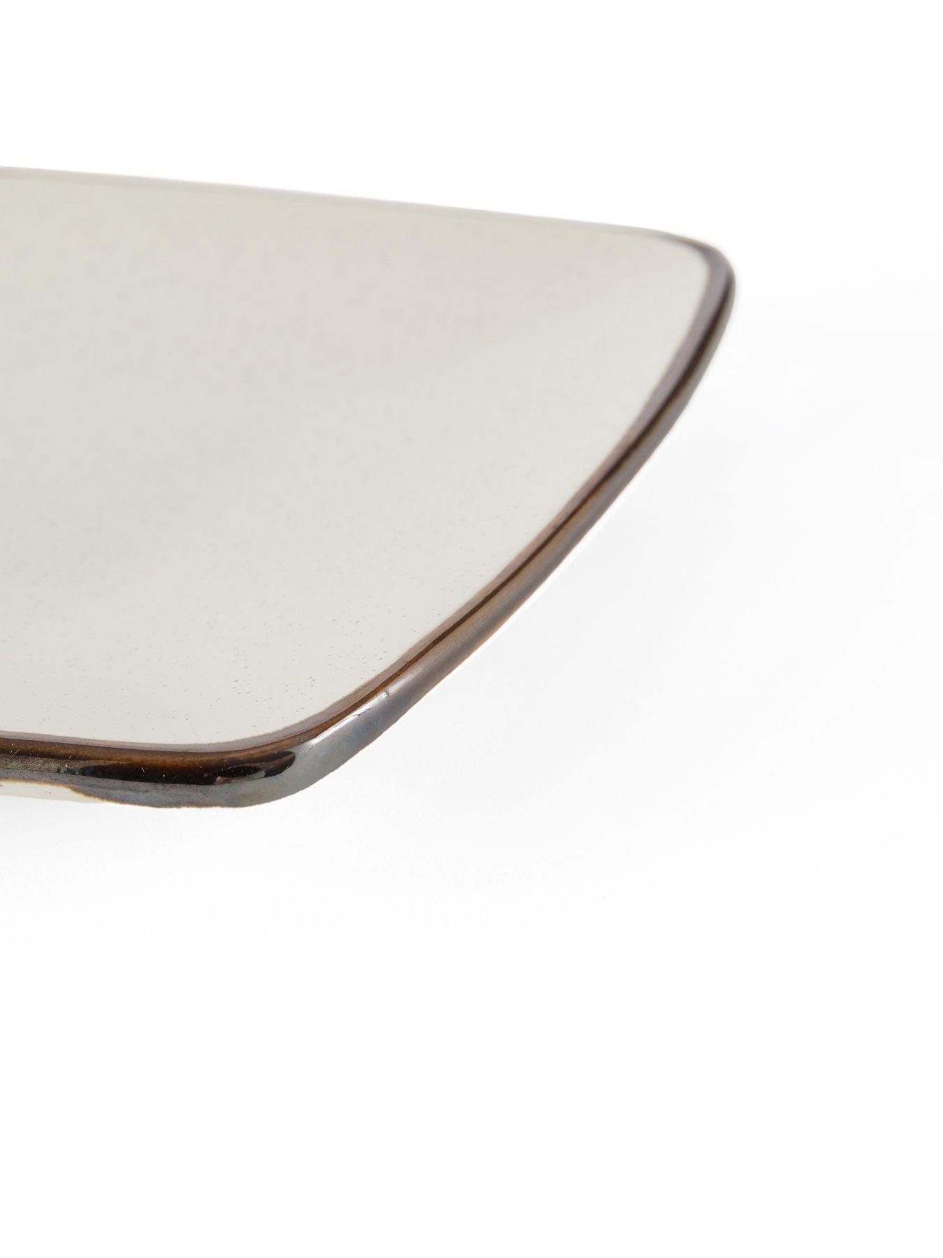Image 5 of 7 of Michelle Keegan Home Platter Serving Plate&nbsp;&nbsp;- Speckle Cream Glaze With Brown Reactive Rim