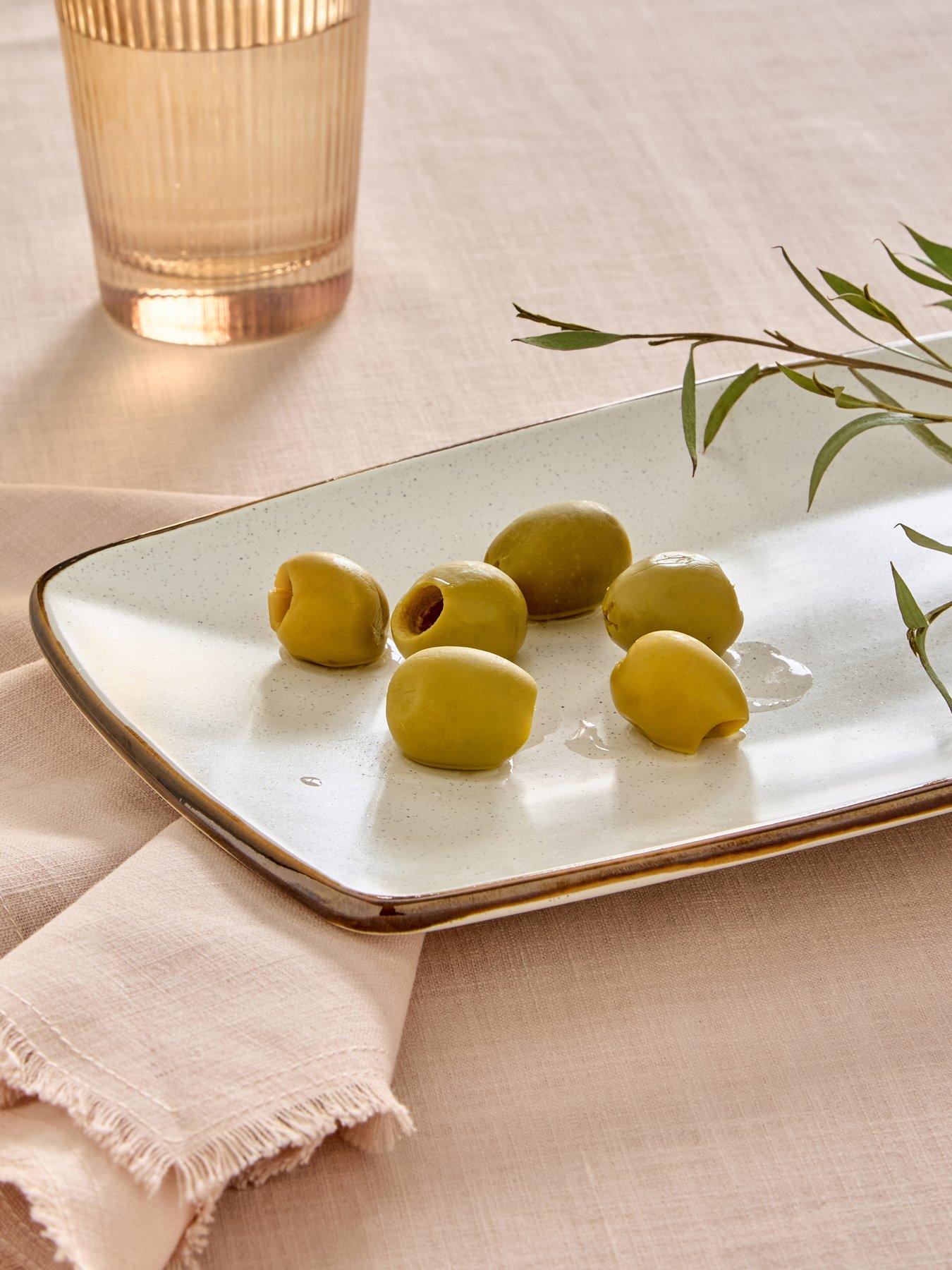 Image 7 of 7 of Michelle Keegan Home Platter Serving Plate&nbsp;&nbsp;- Speckle Cream Glaze With Brown Reactive Rim