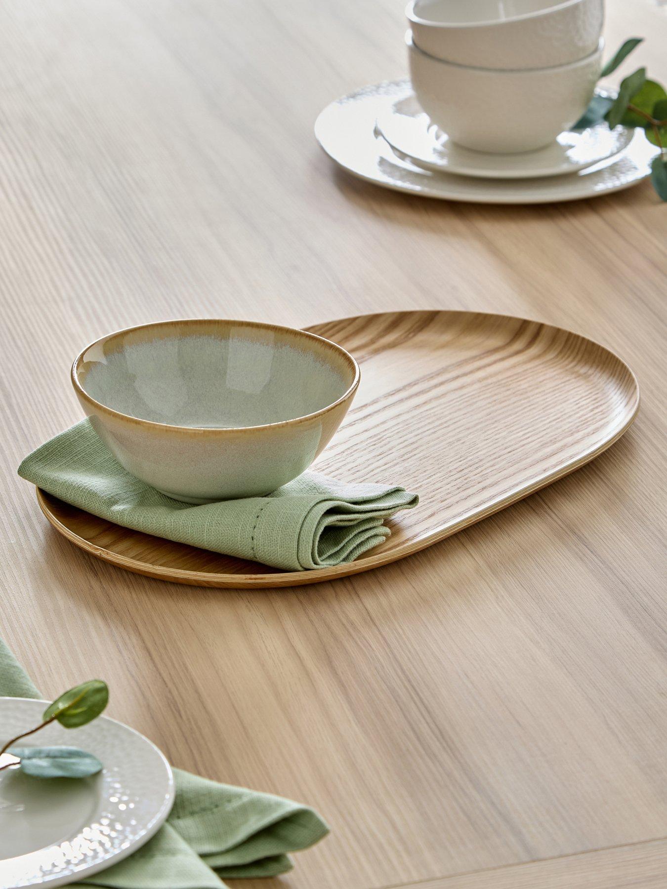 Image 1 of 8 of The Very Collection Natural Wood Effect Oval Serving Tray 40cm