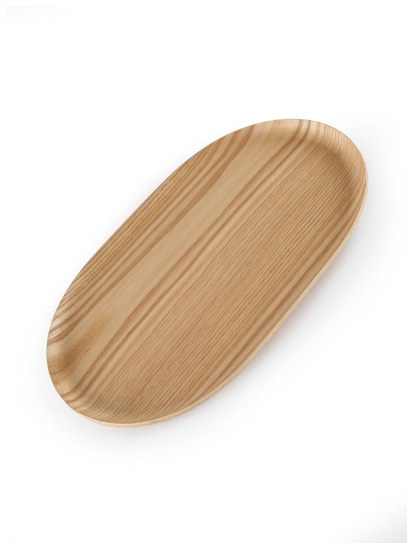 Image 4 of 8 of The Very Collection Natural Wood Effect Oval Serving Tray 40cm