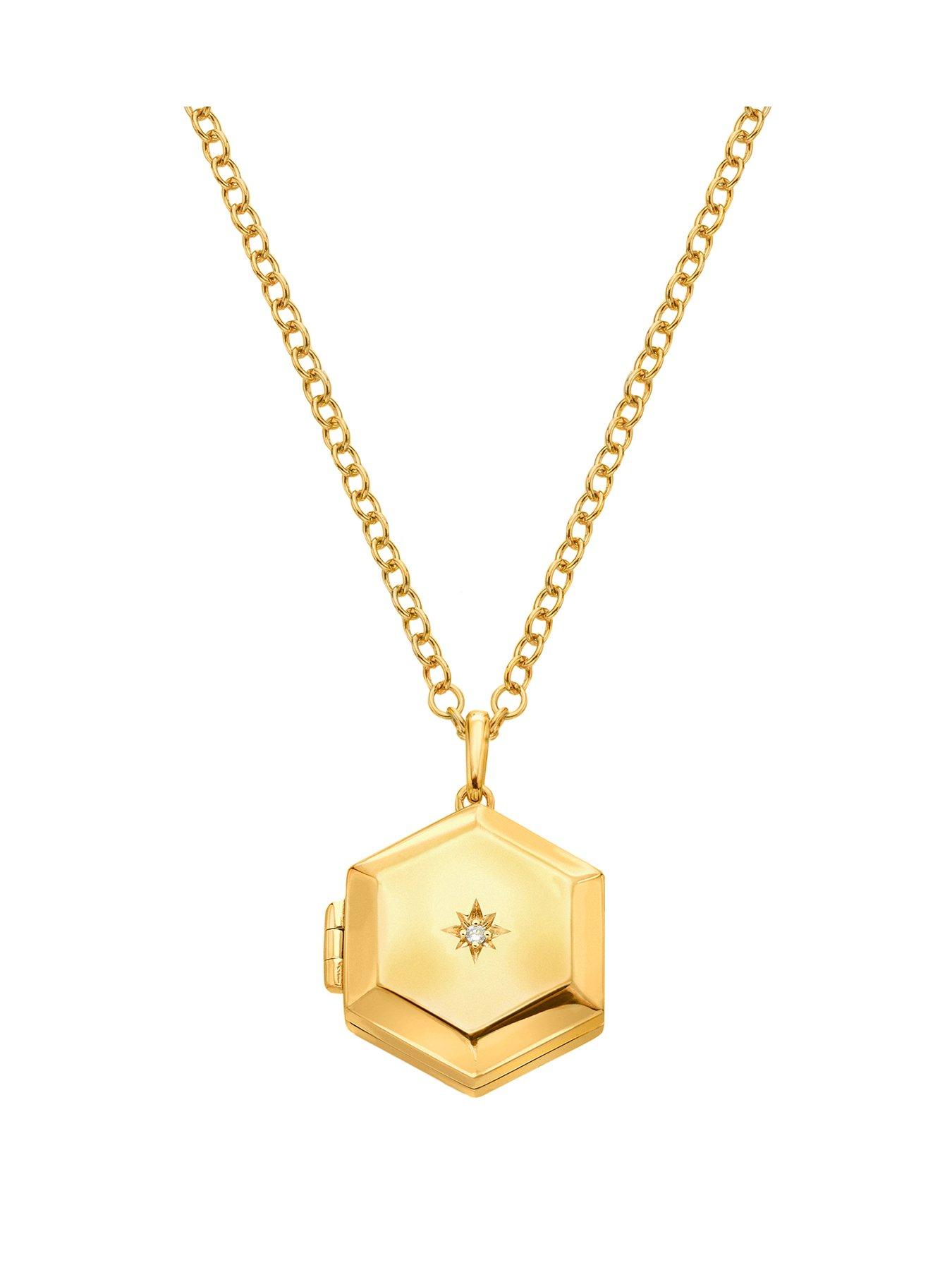 Image 1 of 3 of Hot Diamonds Hexagon Locket - YGP