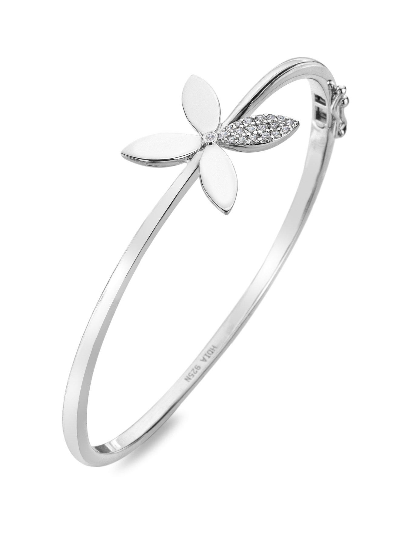 Image 1 of 3 of Hot Diamonds Cross Flower Bangle