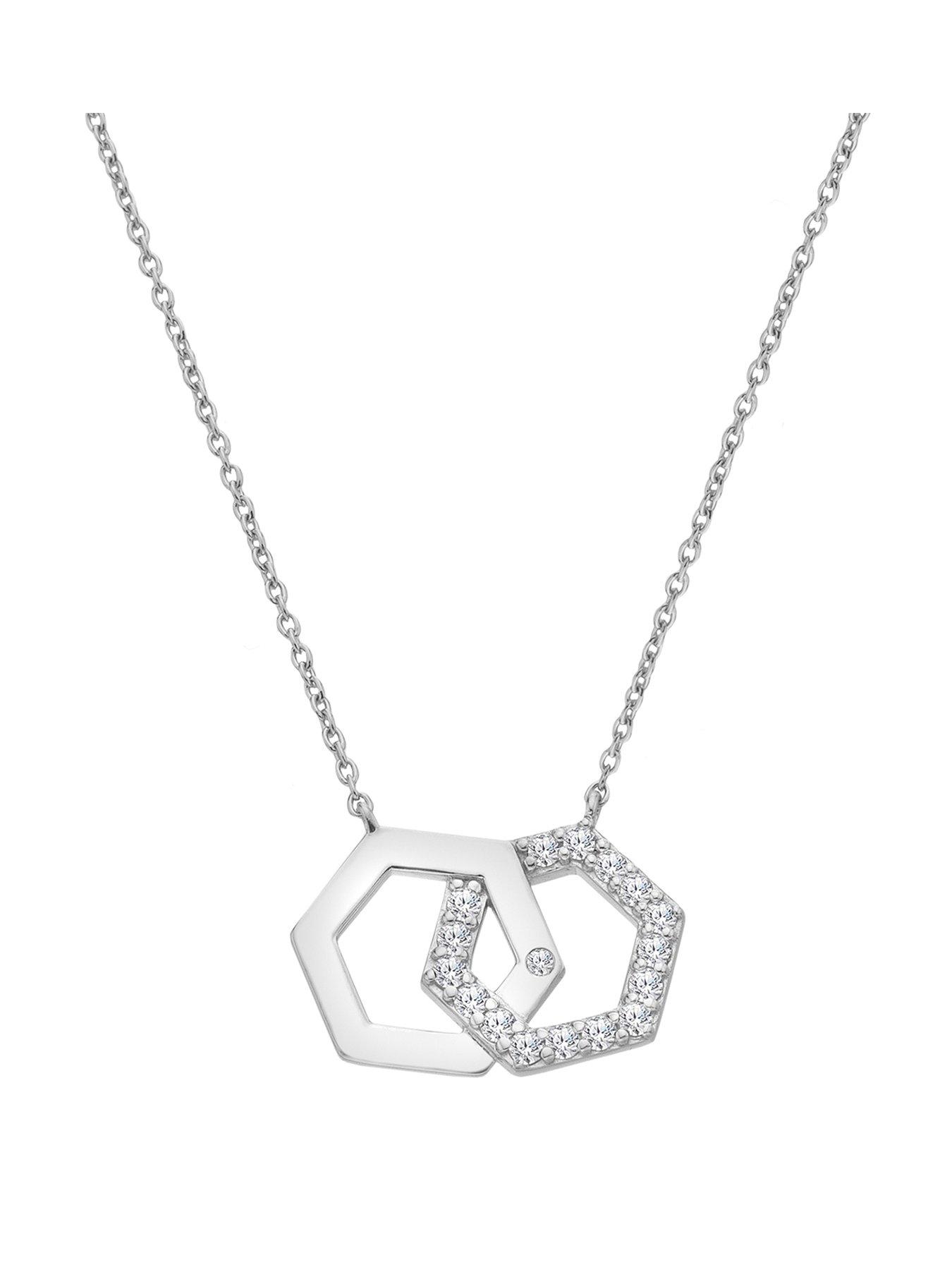 Hot Diamonds Hexagon WT Necklace