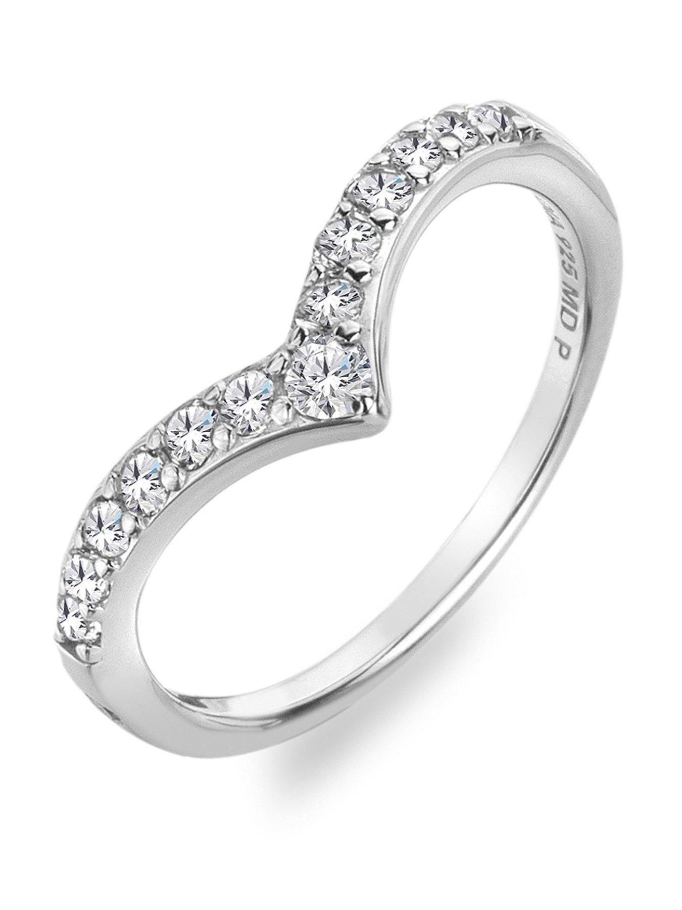 Hot Diamonds Fine V Ring