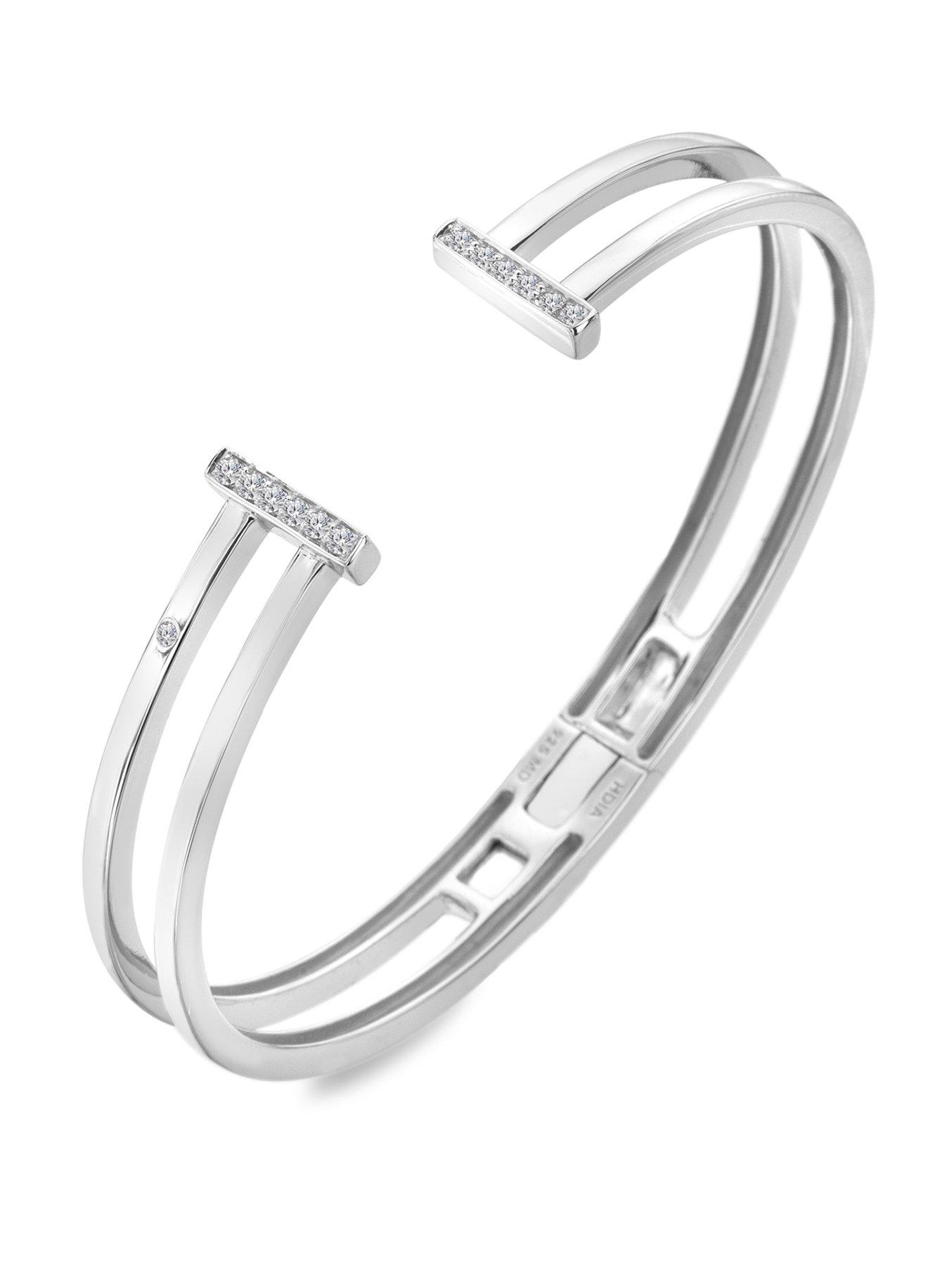 Hot Diamonds Double T Bar Bangle