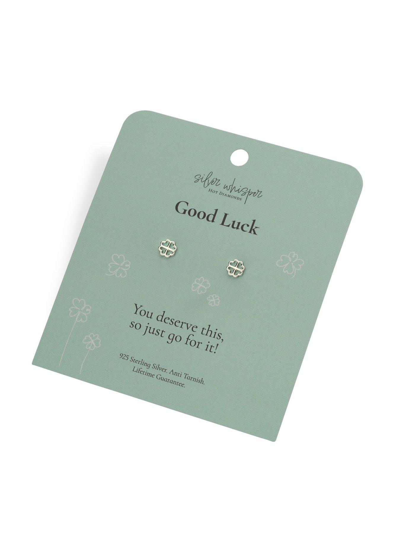 Image 3 of 3 of Silver Whisper Good Luck Earrings