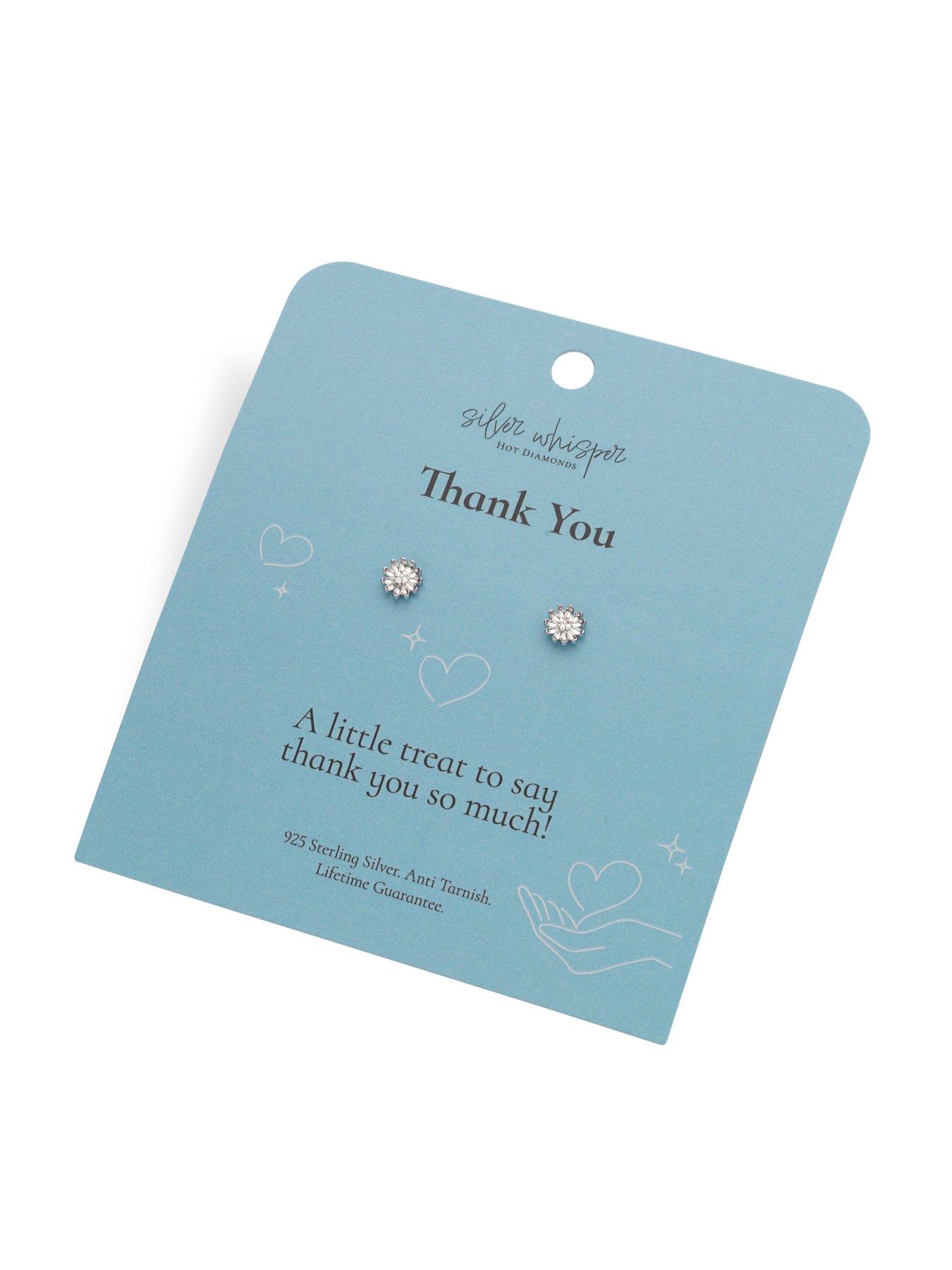 Image 3 of 3 of Silver Whisper Thank You Earrings