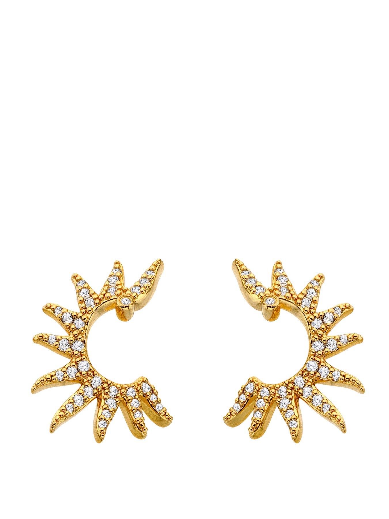 Hot Diamonds 3/4 Sun Statement Earrings - YGP