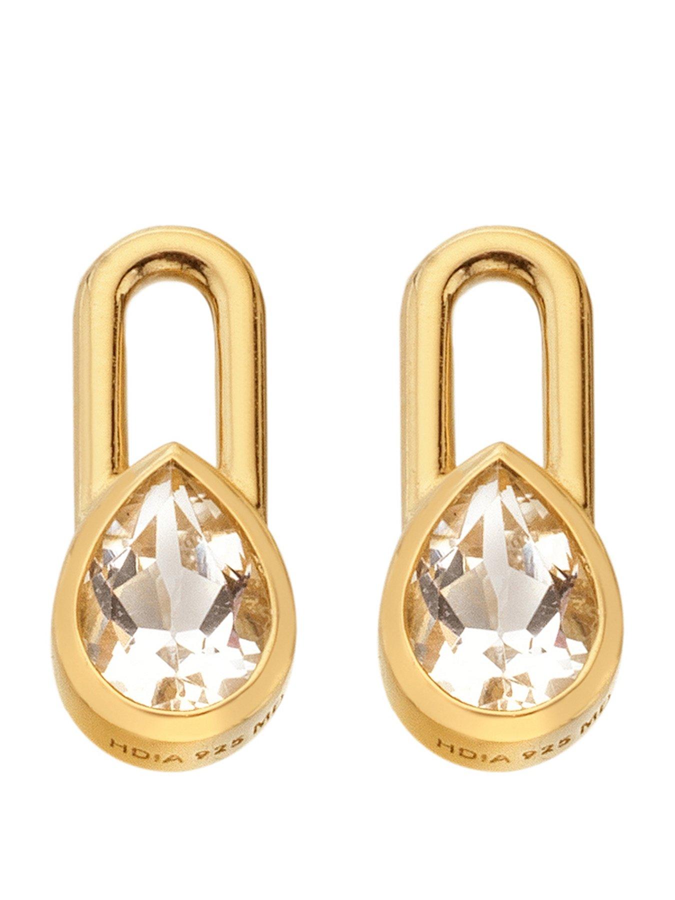Hot Diamonds Solitaite Oblong Earrings - Teardrop - YGP