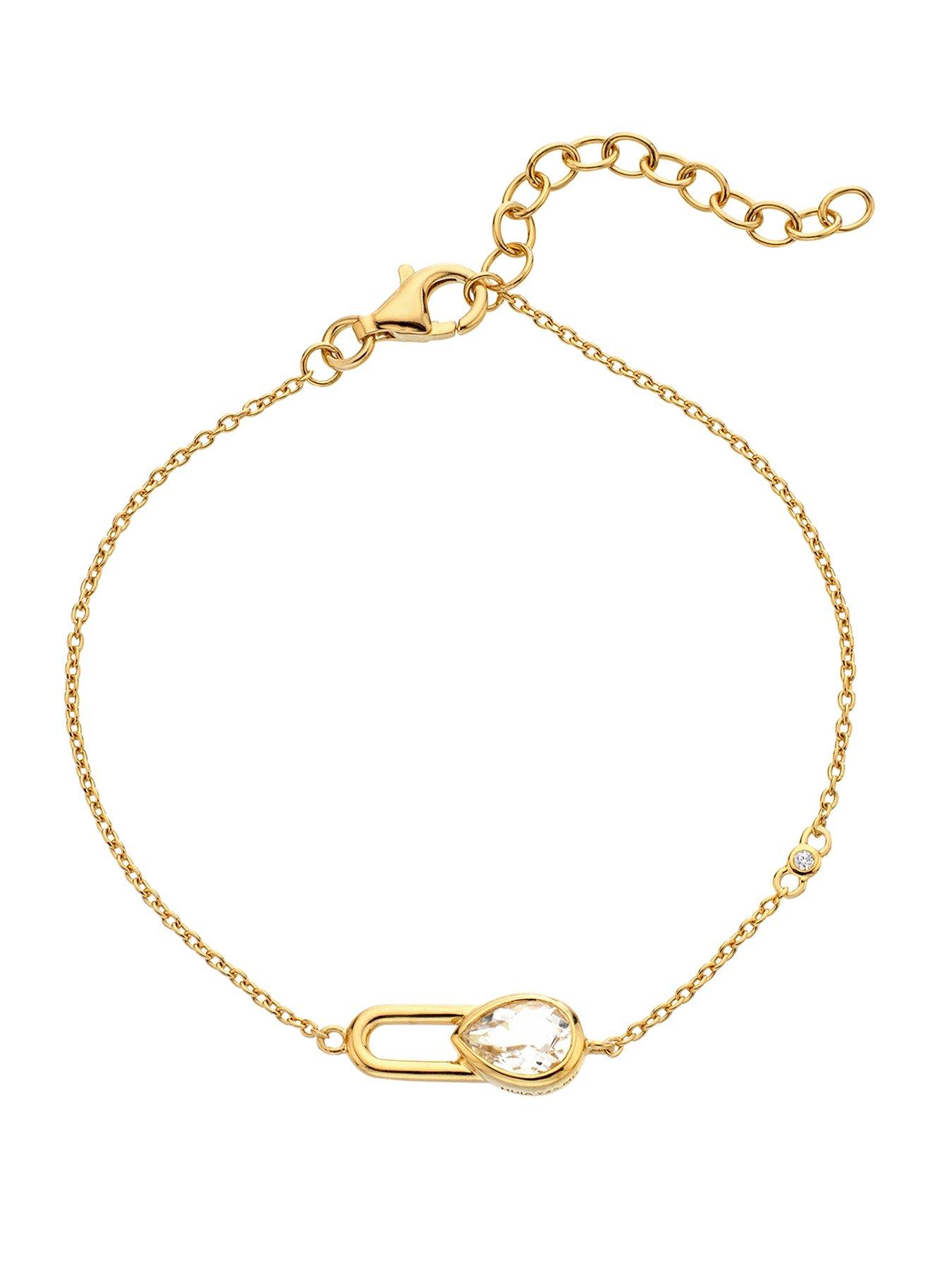 Hot Diamonds Solitaite Oblong Bracelet - Teardrop - YGP