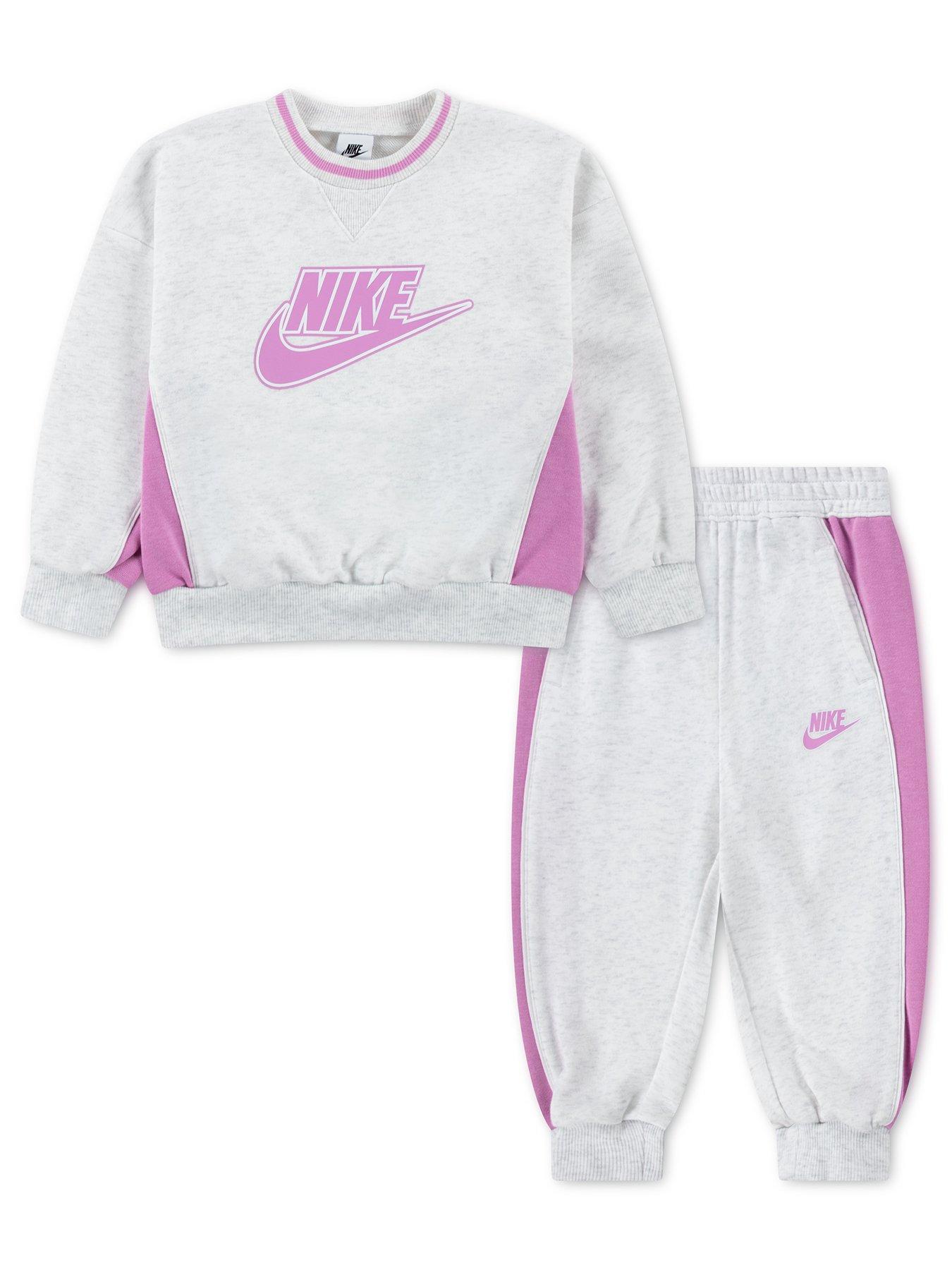 Nike Unisex Color Blocked Crew Set - Grey