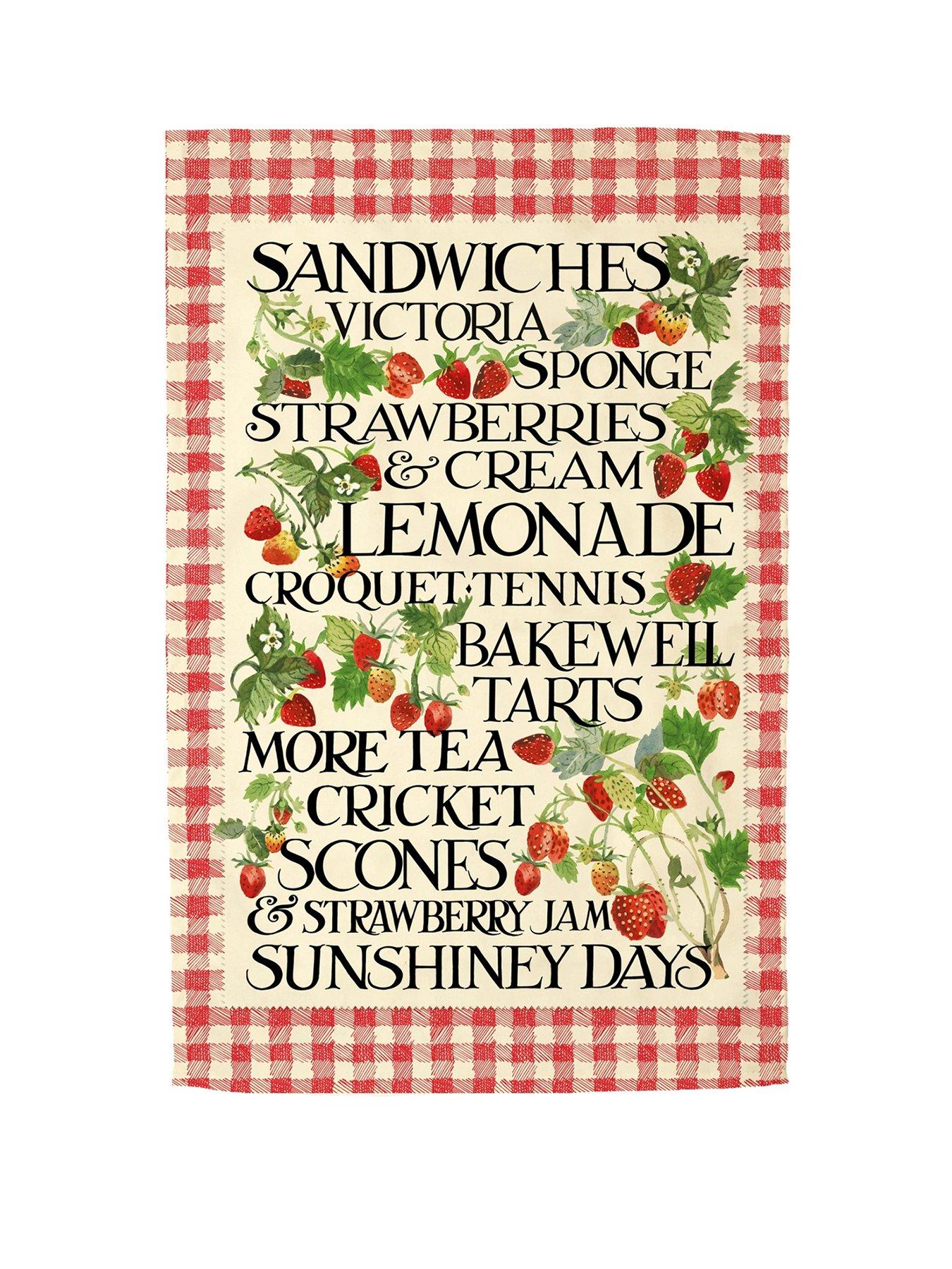 Image 1 of 1 of Emma Bridgewater Strawberries And Gingham Tea Towel
