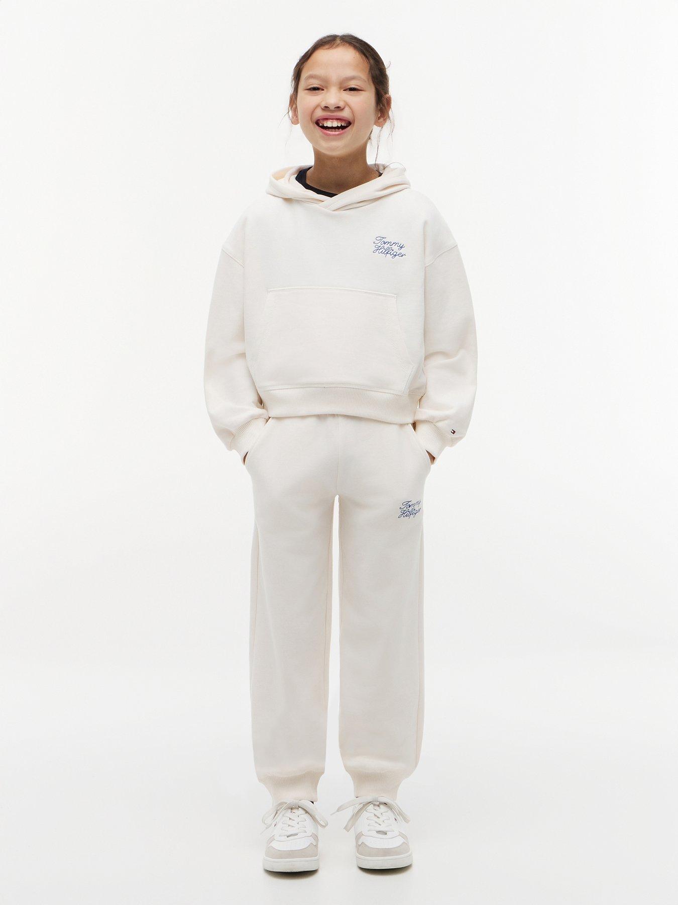 Image 3 of 5 of Tommy Hilfiger Rope Logo Terry Relaxed Joggers - Off White