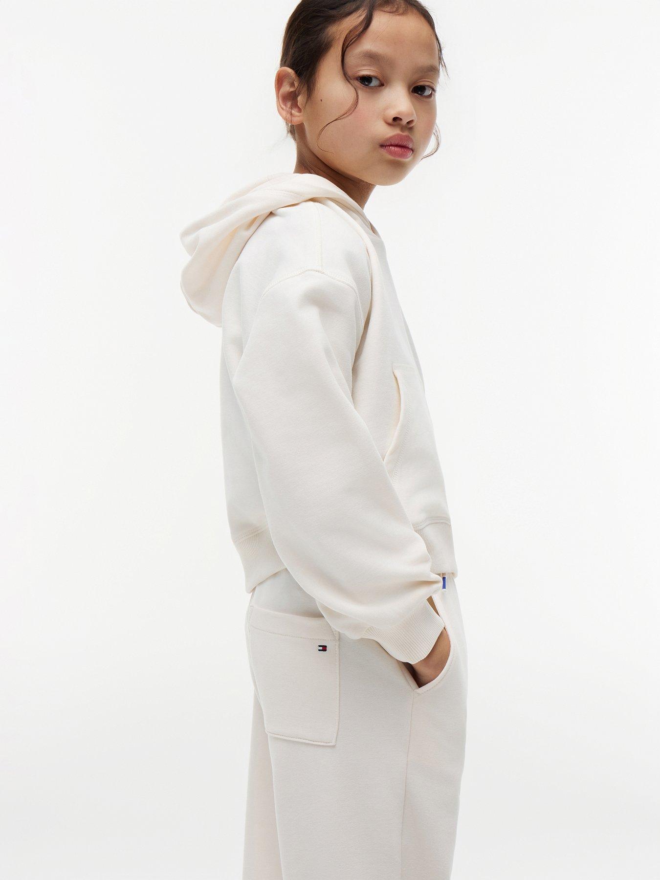 Image 4 of 5 of Tommy Hilfiger Rope Logo Terry Relaxed Joggers - Off White