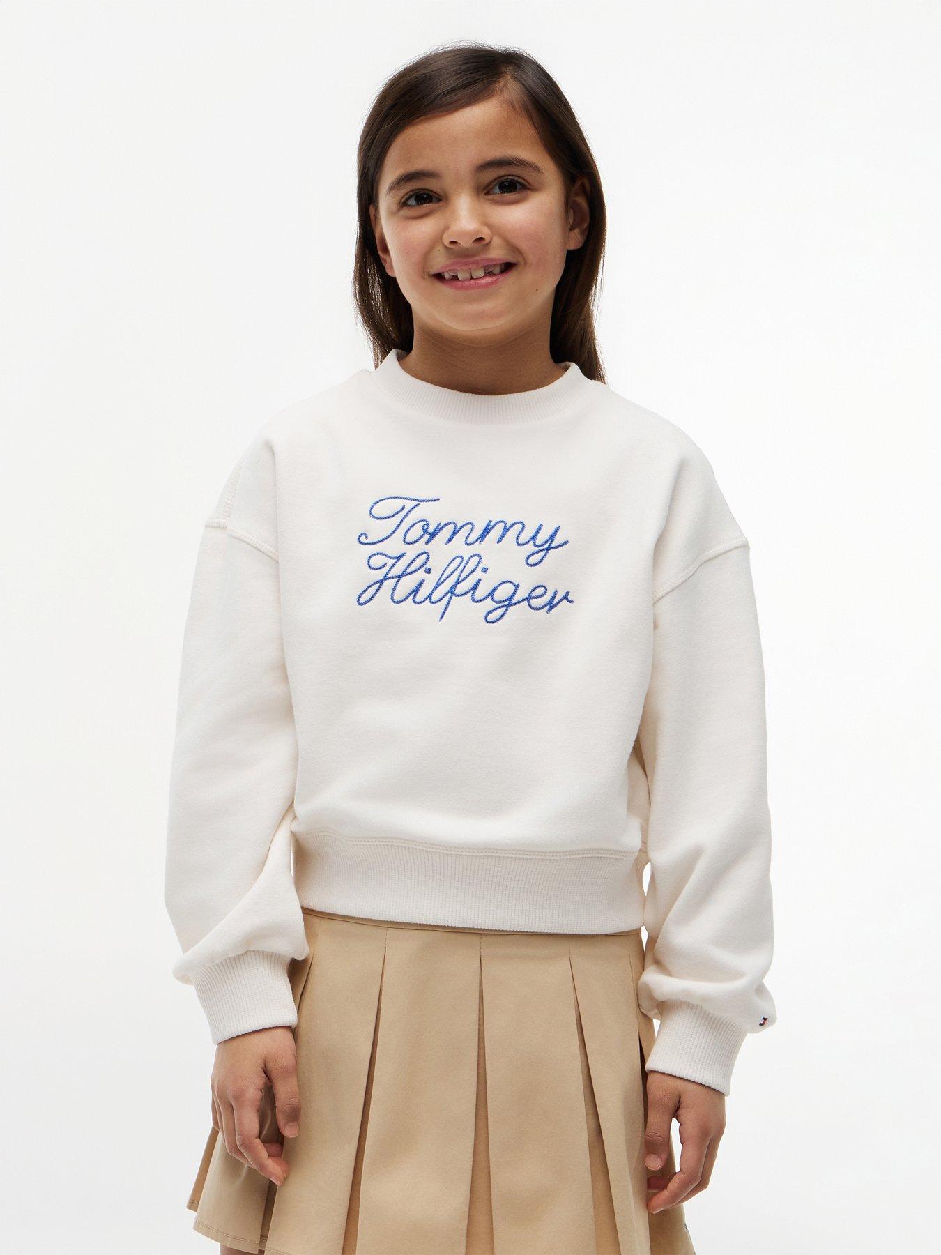 Tommy Hilfiger Rope Logo Relaxed Terry Sweatshirt, Cream, Size Age: 7 Years - Image 2