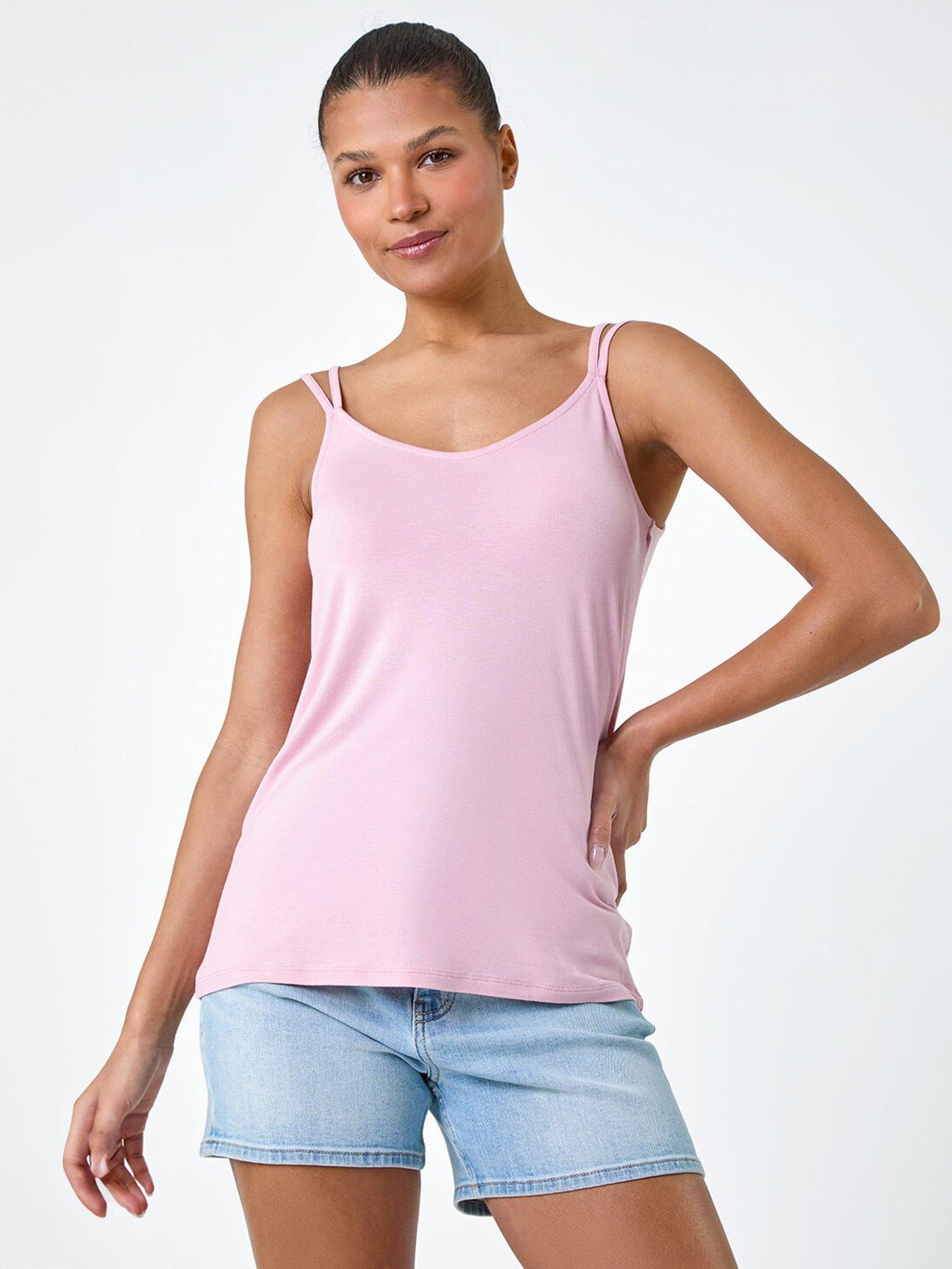 Roman Plain Double Strap Stretch Vest Top