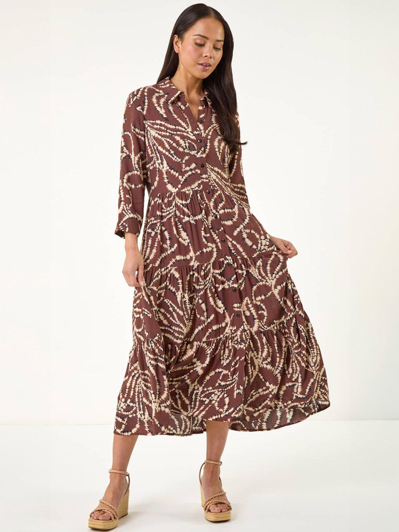 Roman Petite Tiered Midi Dress