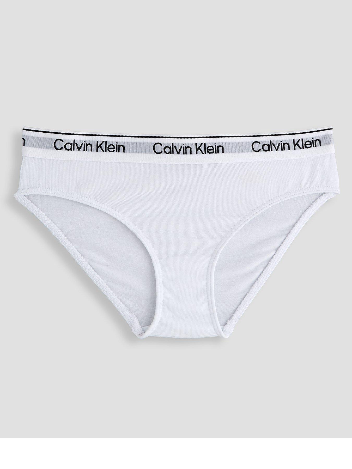 Image 2 of 5 of Calvin Klein Girls 2 Pack Modern Cotton Bikini Briefs - Black/White - Multi