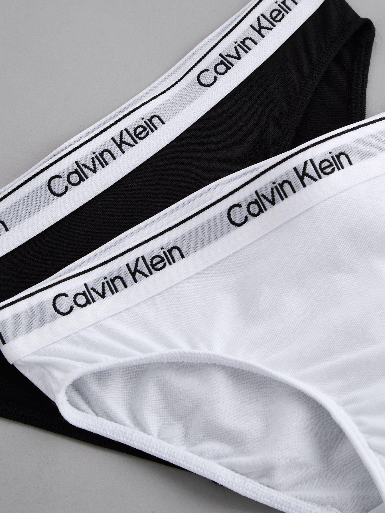 Image 4 of 5 of Calvin Klein Girls 2 Pack Modern Cotton Bikini Briefs - Black/White - Multi