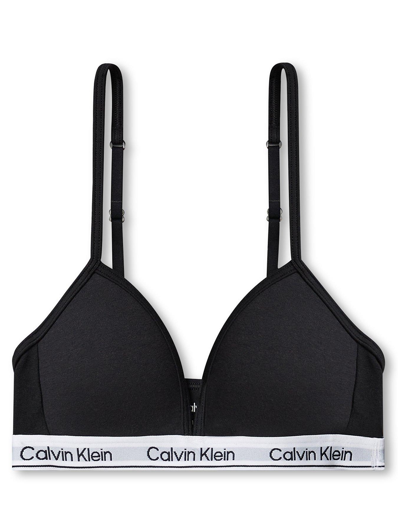 Calvin Klein Girls Triangle Bras Icon Cotton Stretch - Black