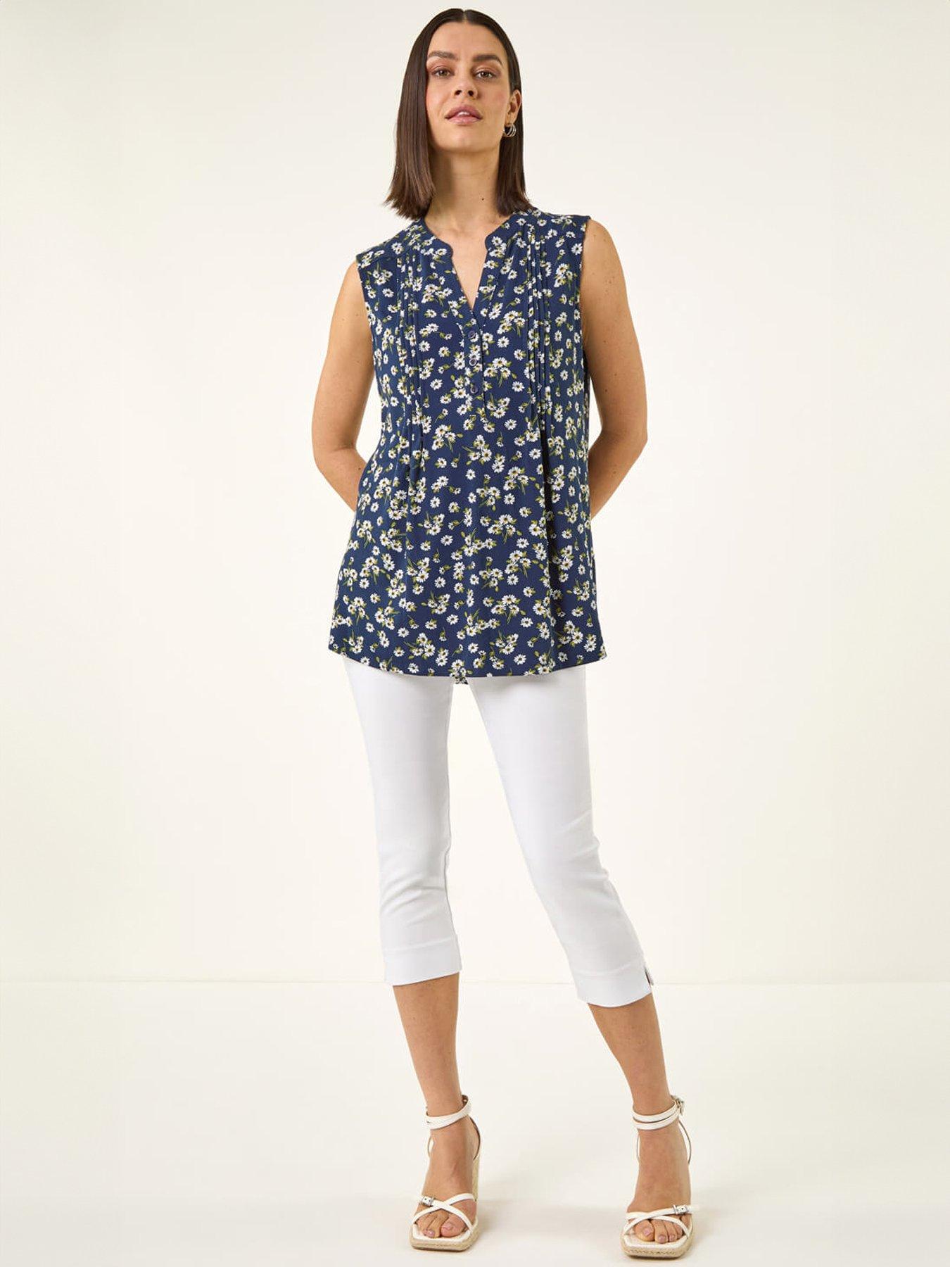 Image 3 of 5 of Roman Ditsy Floral Pintuck Shirt