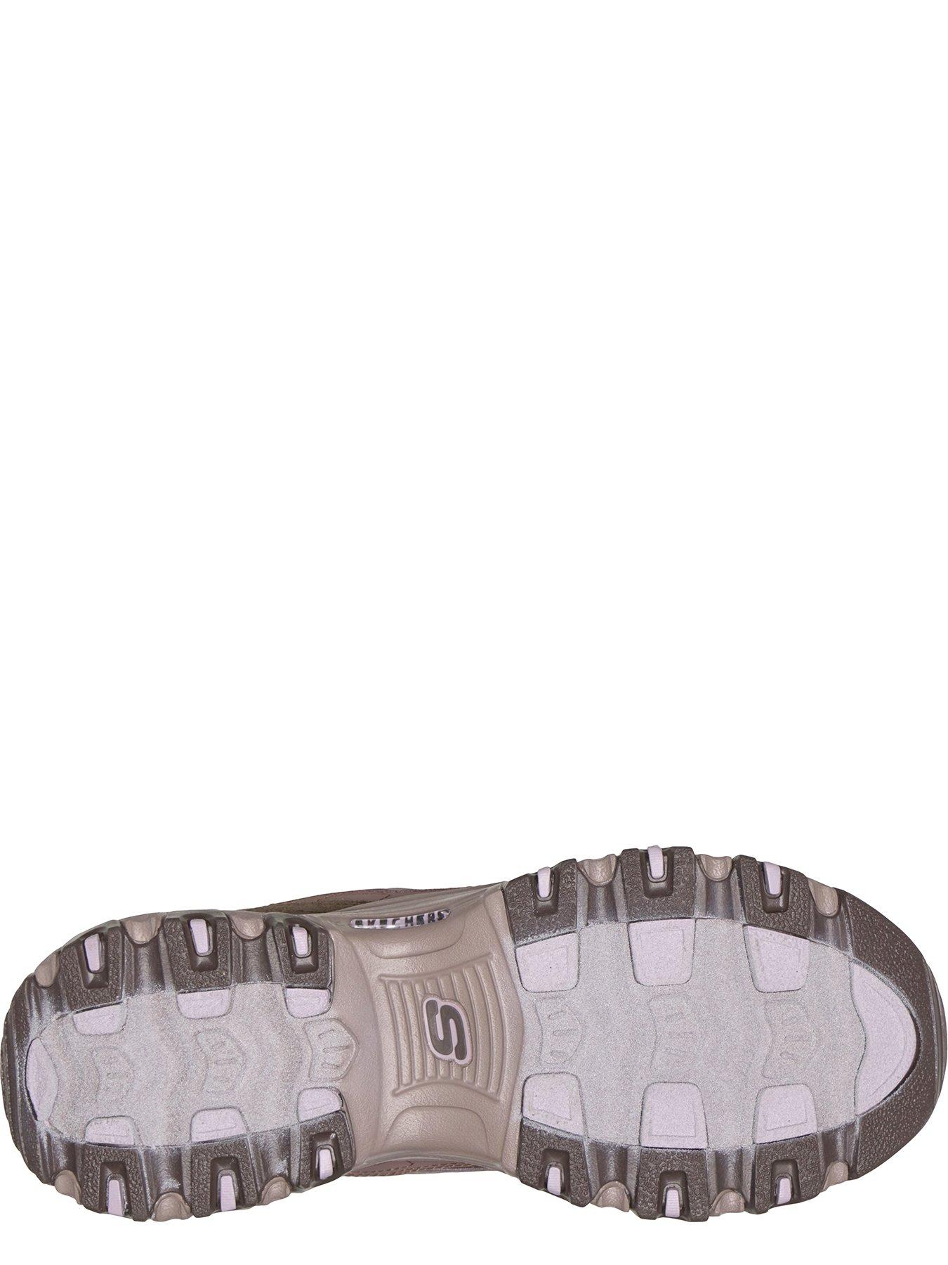 Image 4 of 6 of Skechers D'Lites Layered Quarter Webbing Eyelet Mesh Trainers - Brown