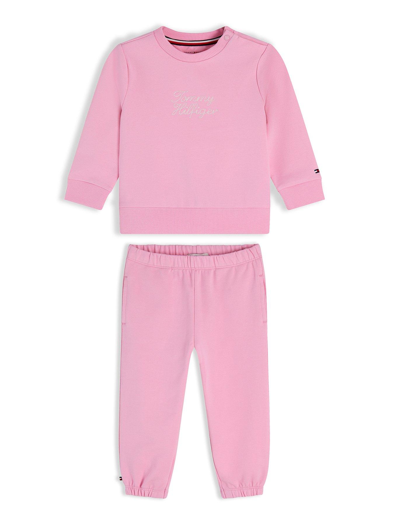 Tommy Hilfiger Rope Logo Sweatshirt And Joggers Sets, Pink, Size 12-18 Months