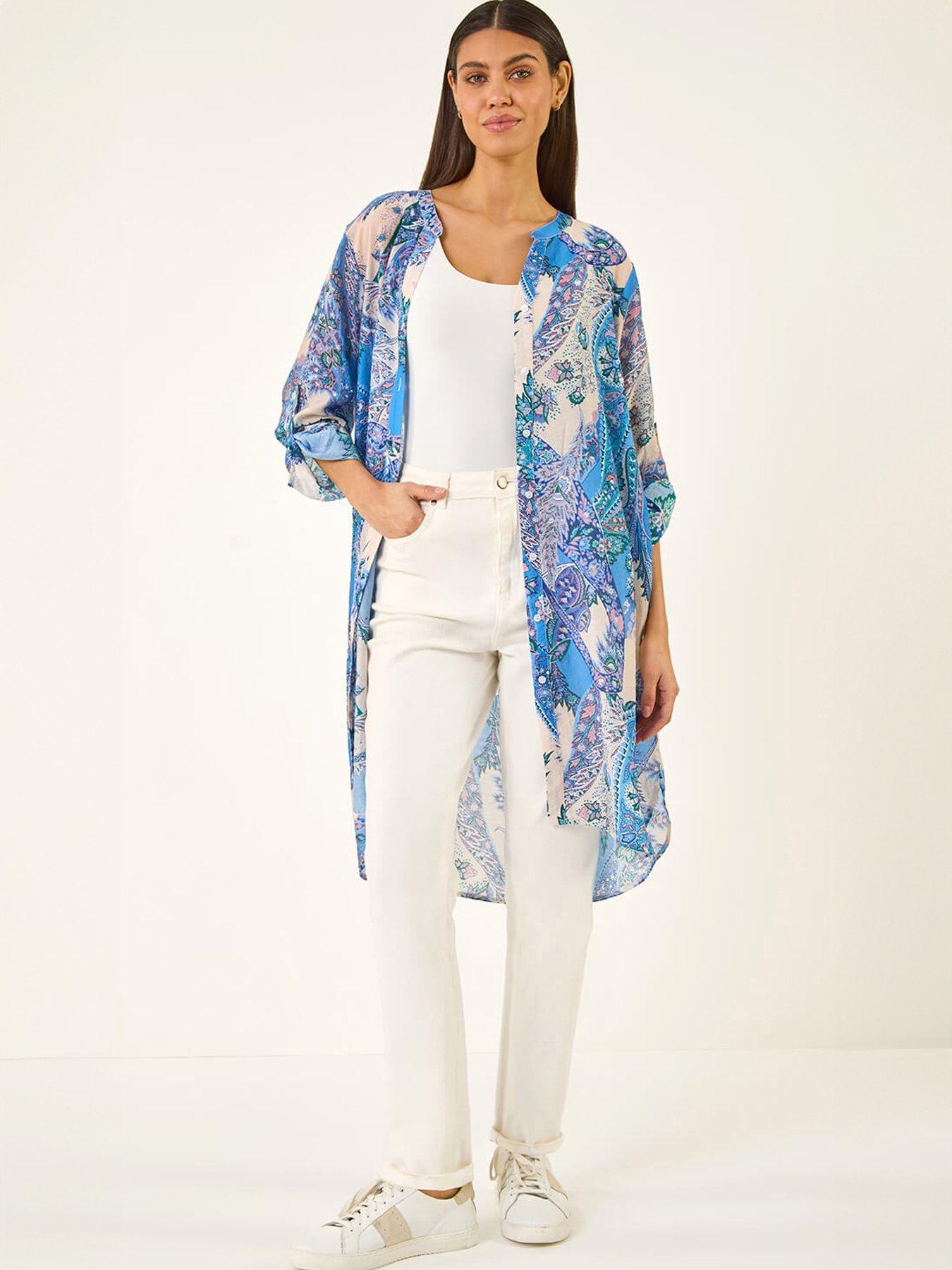 Roman Paisley Print Longline Blouse