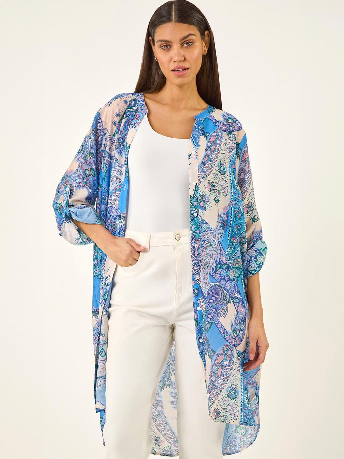 Image 3 of 5 of Roman Paisley Print Longline Blouse