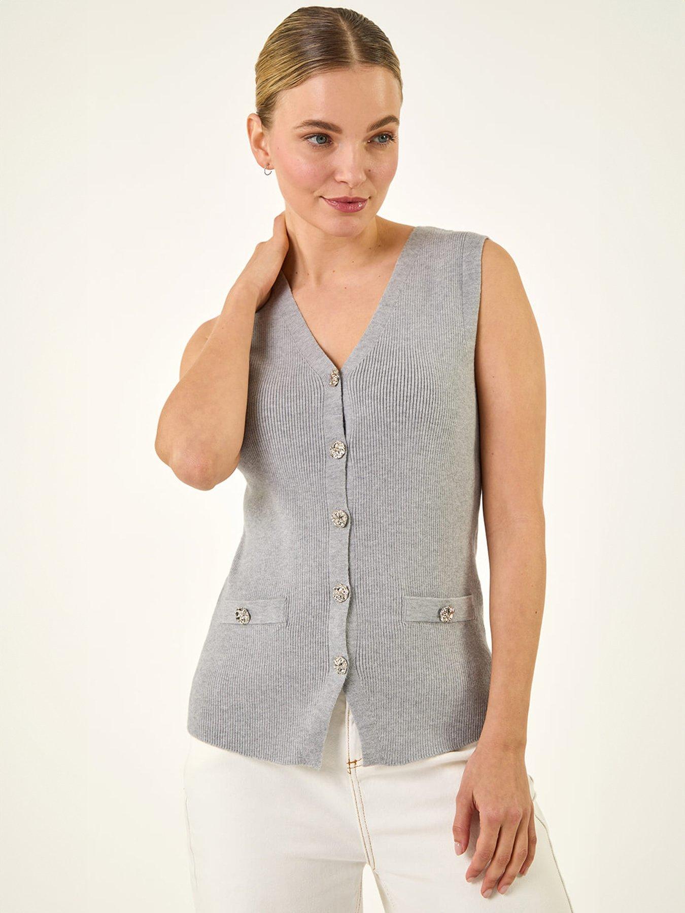 Roman Dusk Buttoned Knit Waistcoat