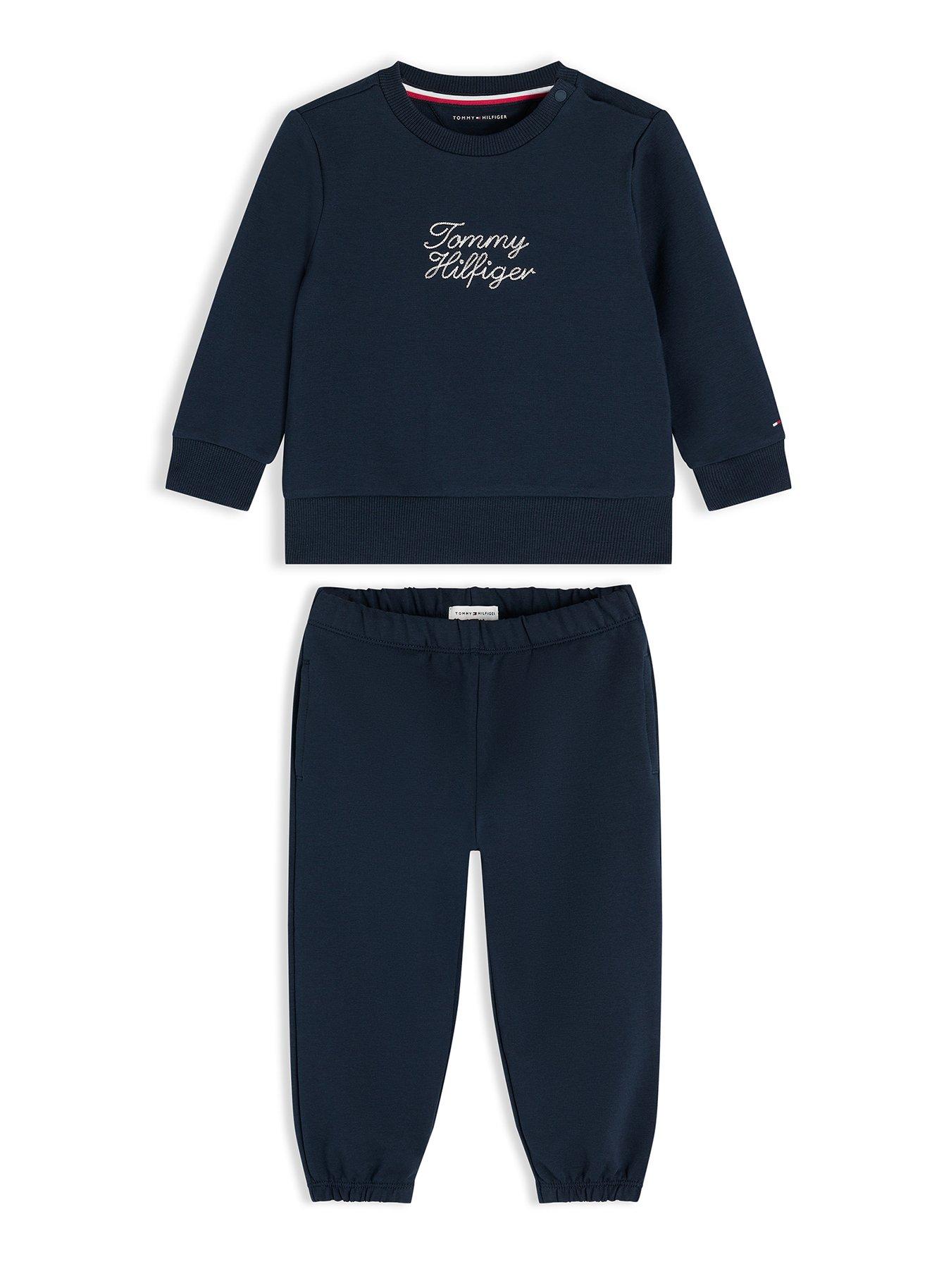Image 1 of 3 of Tommy Hilfiger Rope Logo Sweatshirt And Joggers Sets - Dark Blue