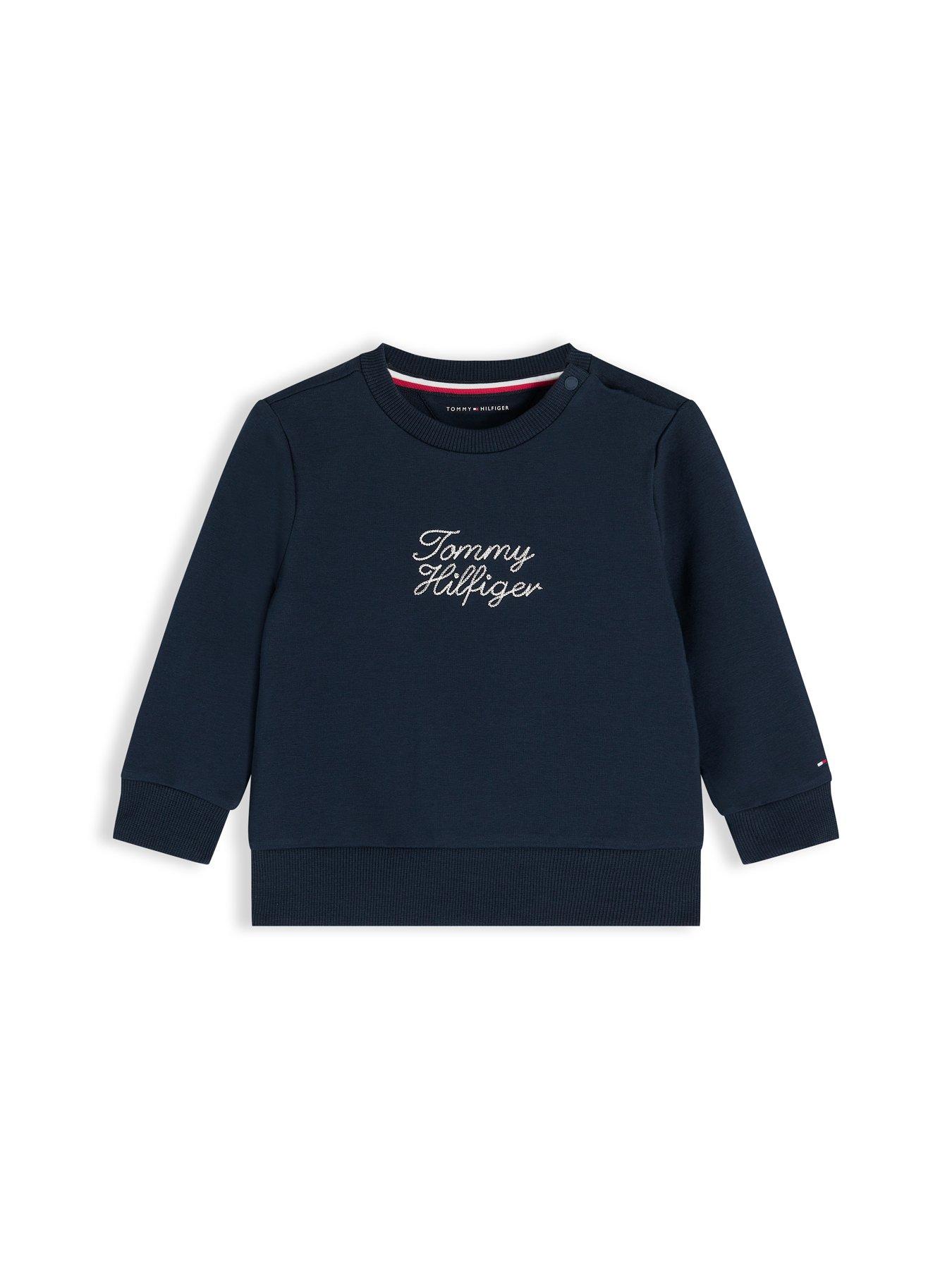 Image 3 of 3 of Tommy Hilfiger Rope Logo Sweatshirt And Joggers Sets - Dark Blue