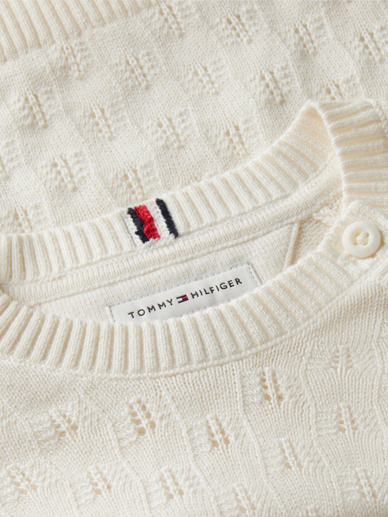 Image 3 of 5 of Tommy Hilfiger Baby Pointelle Knit Sweater and Leggings Gift Set - Cream