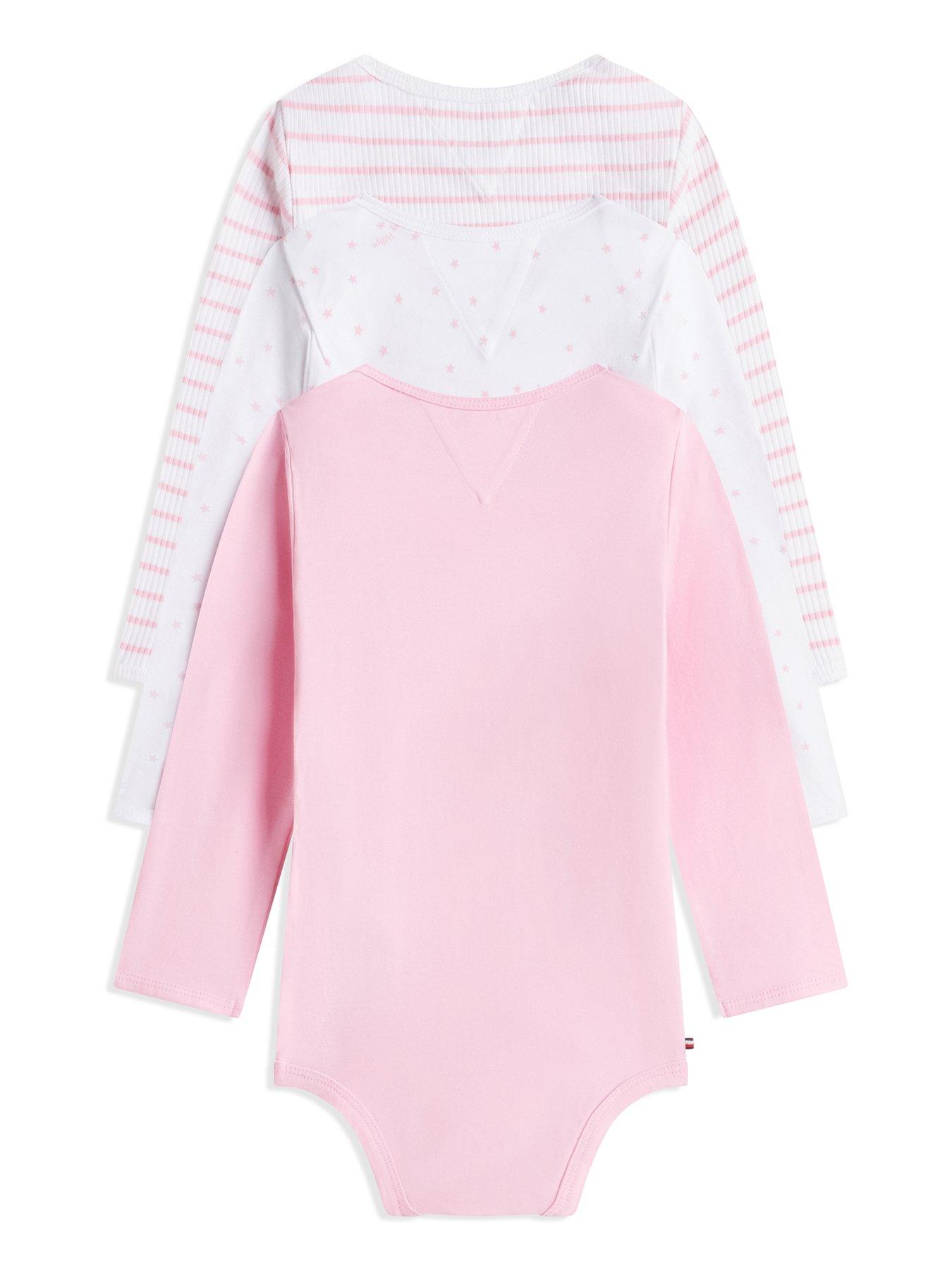 Image 2 of 3 of Tommy Hilfiger Baby Girls 3 Pack Seasonal Long Sleeve Body Giftbox Set - Pink