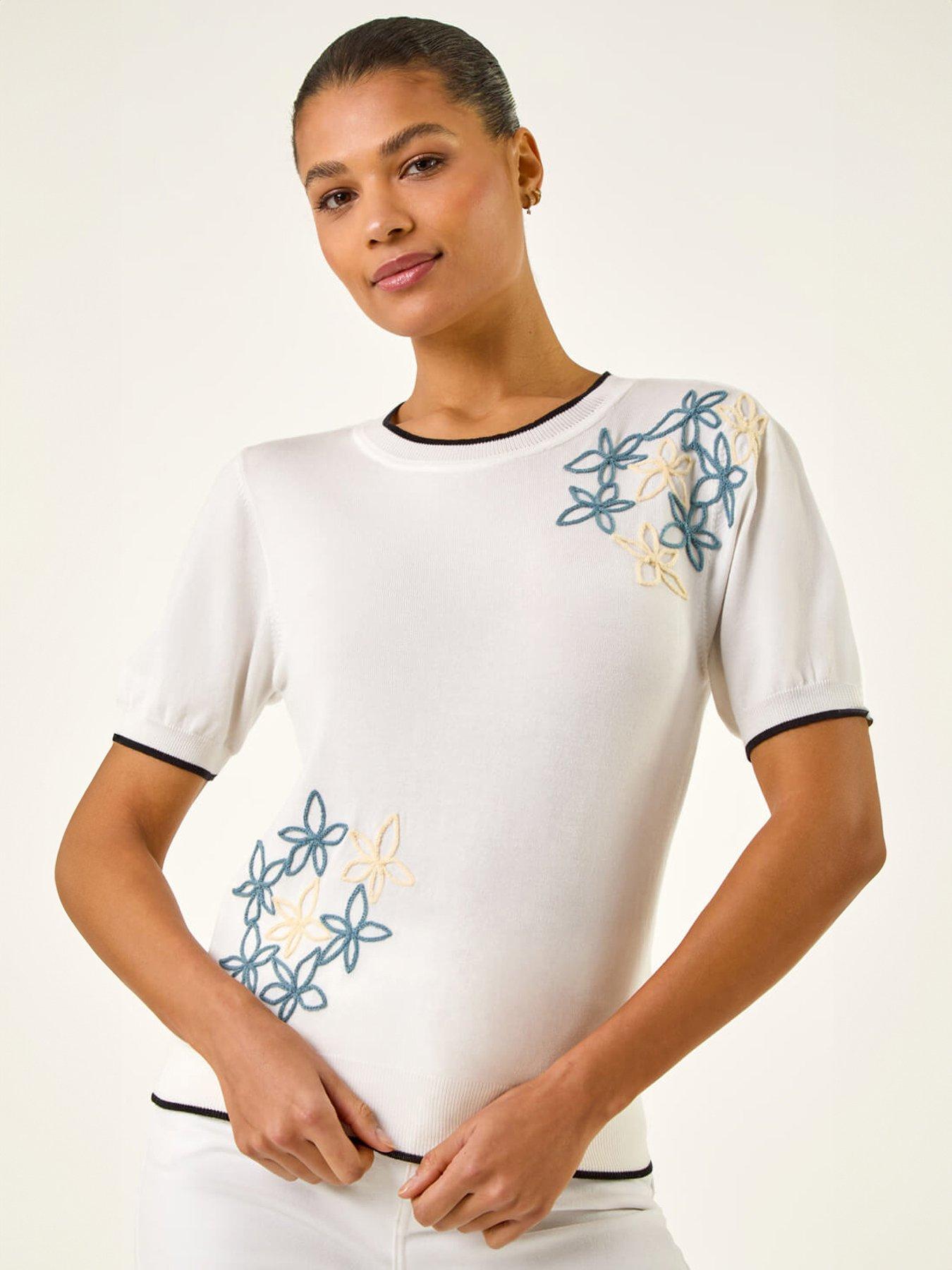 Roman Floral Knit Tee