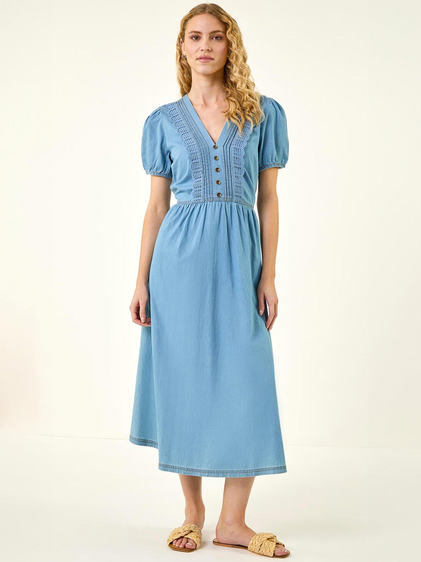 Roman Cotton Crochet Trim Dress