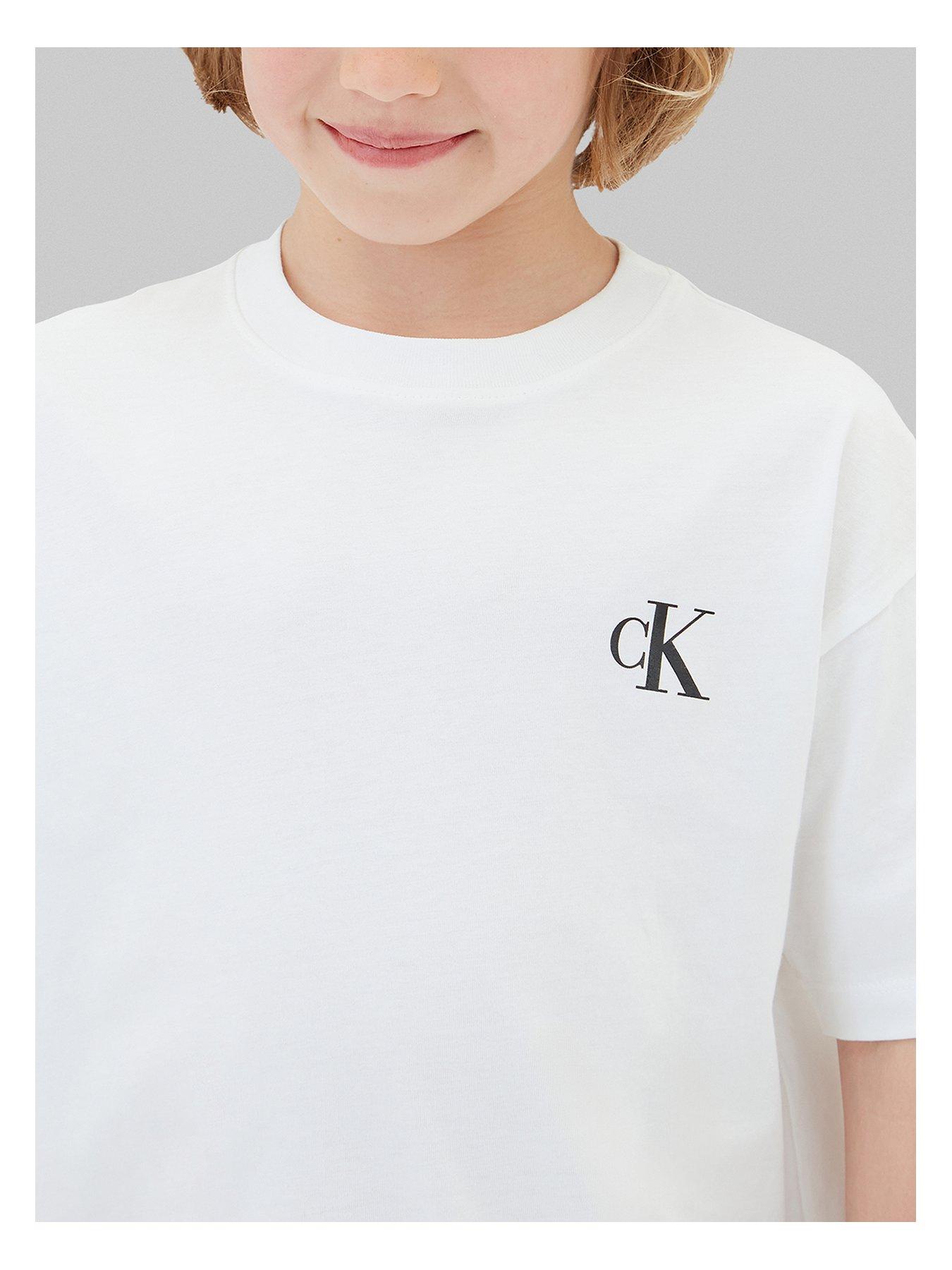 Image 4 of 4 of Calvin Klein Jeans Boys 2-Pack Monogram Short Sleeve T-Shirts - Black/White